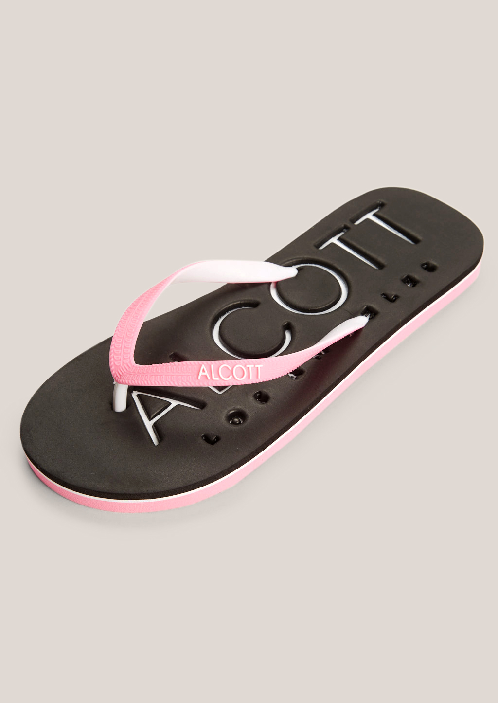 Chanclas con logo "Alcott", NEGRO