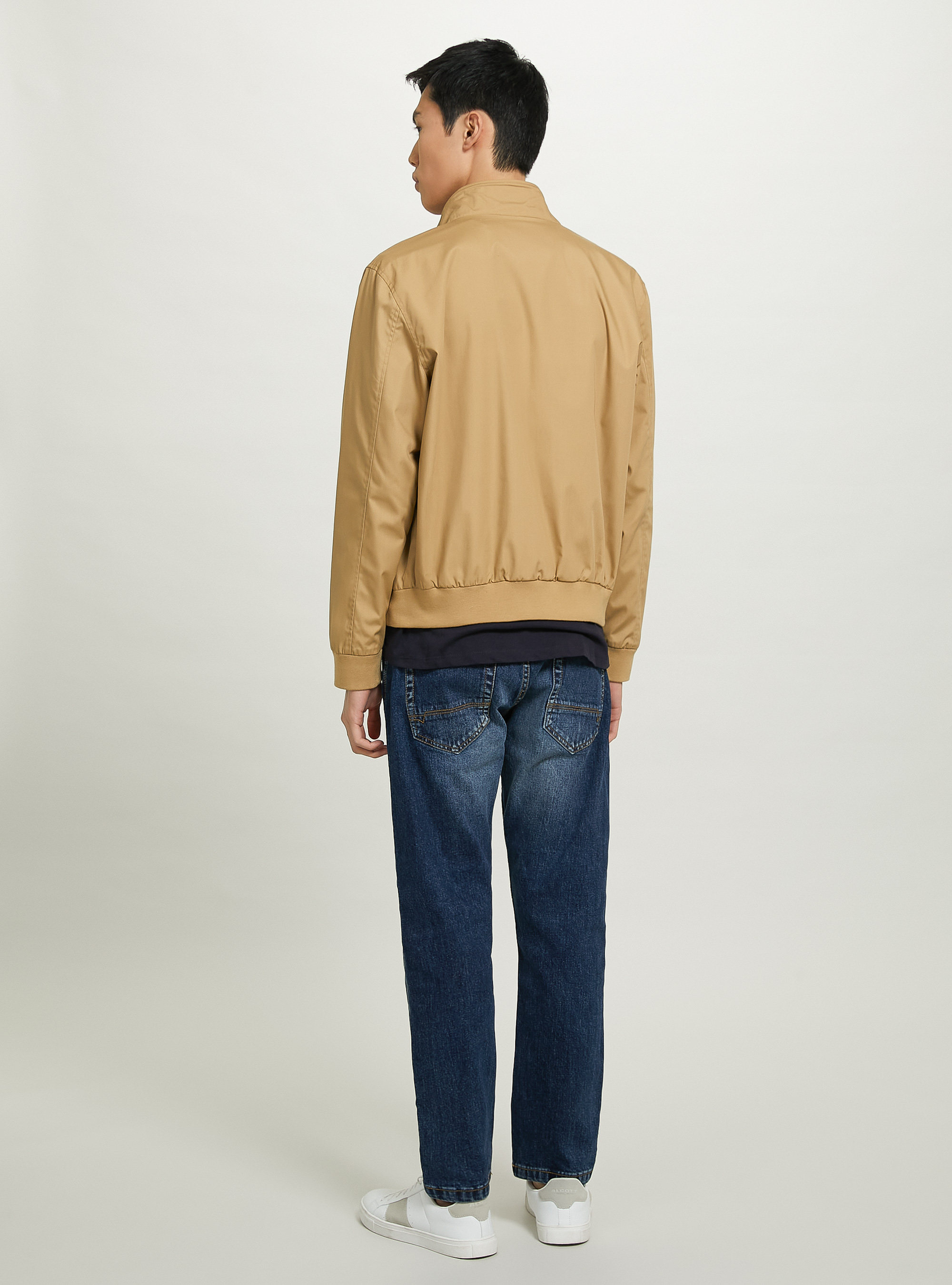 Cotton Blend Bomber Jacket, BG1 BEIGE DARK