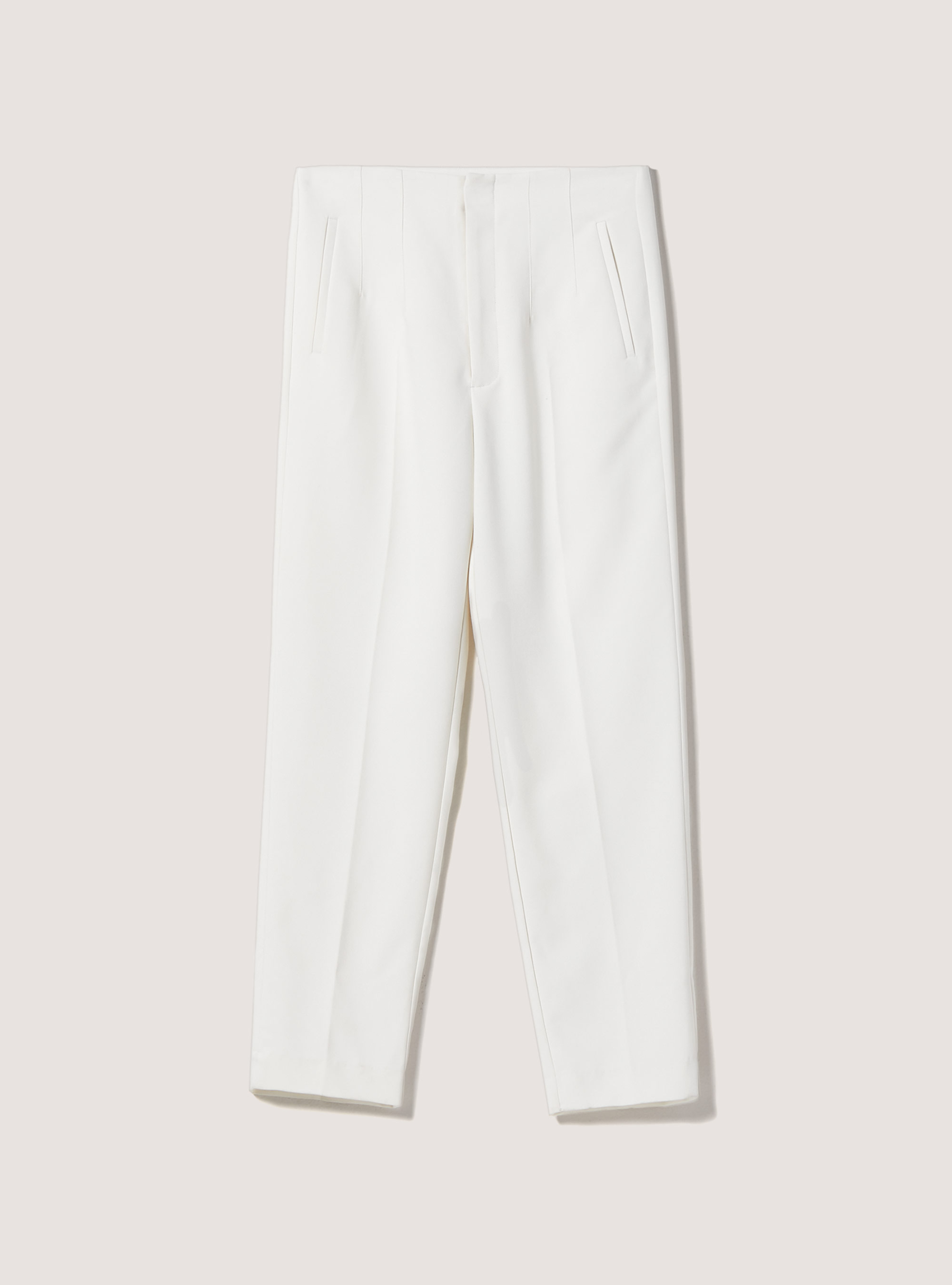 Pantalon uni à pinces, WH1 OFF WHITE