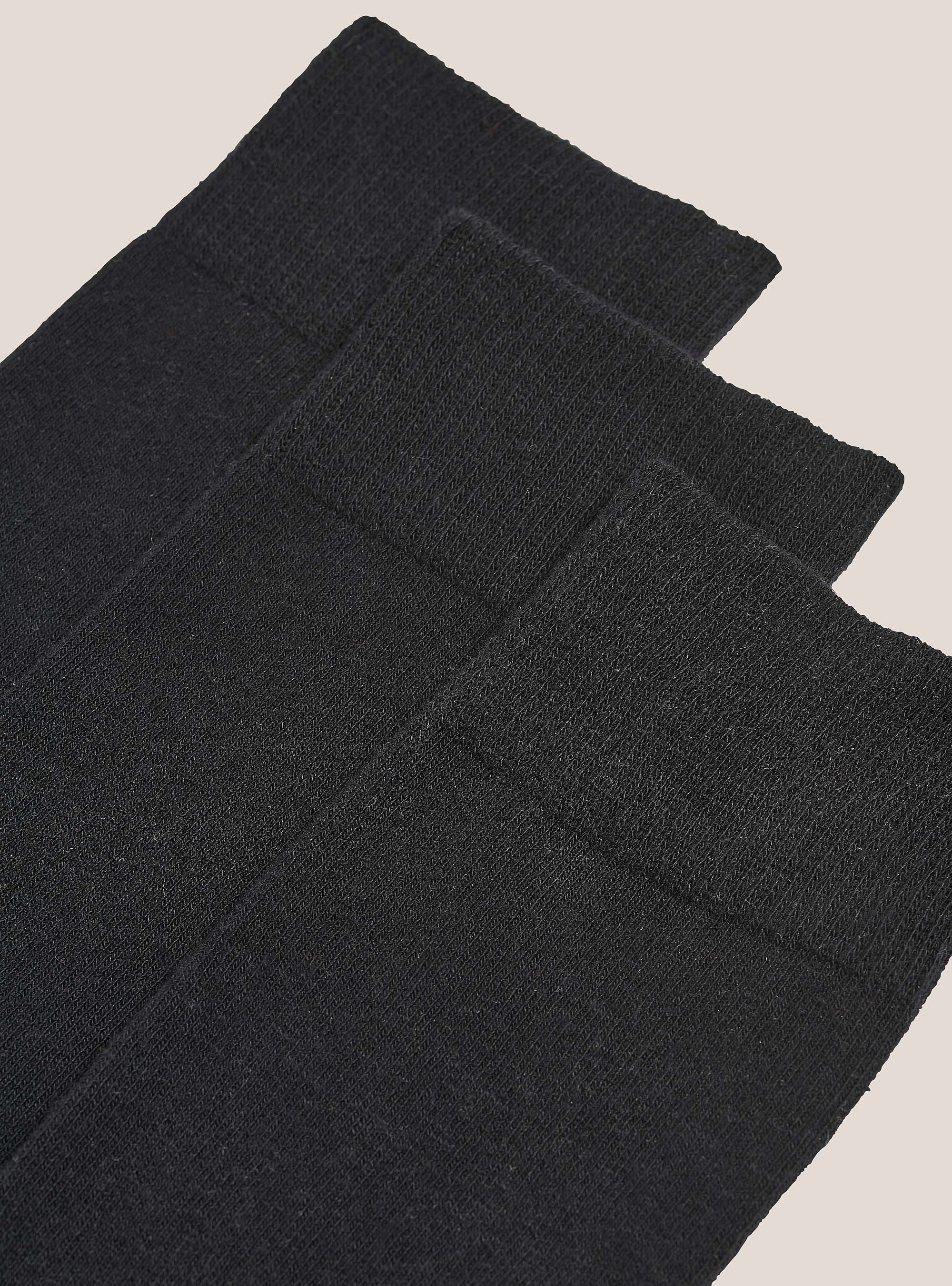 Set of 3 plain coloured socks, BK1 BLACK