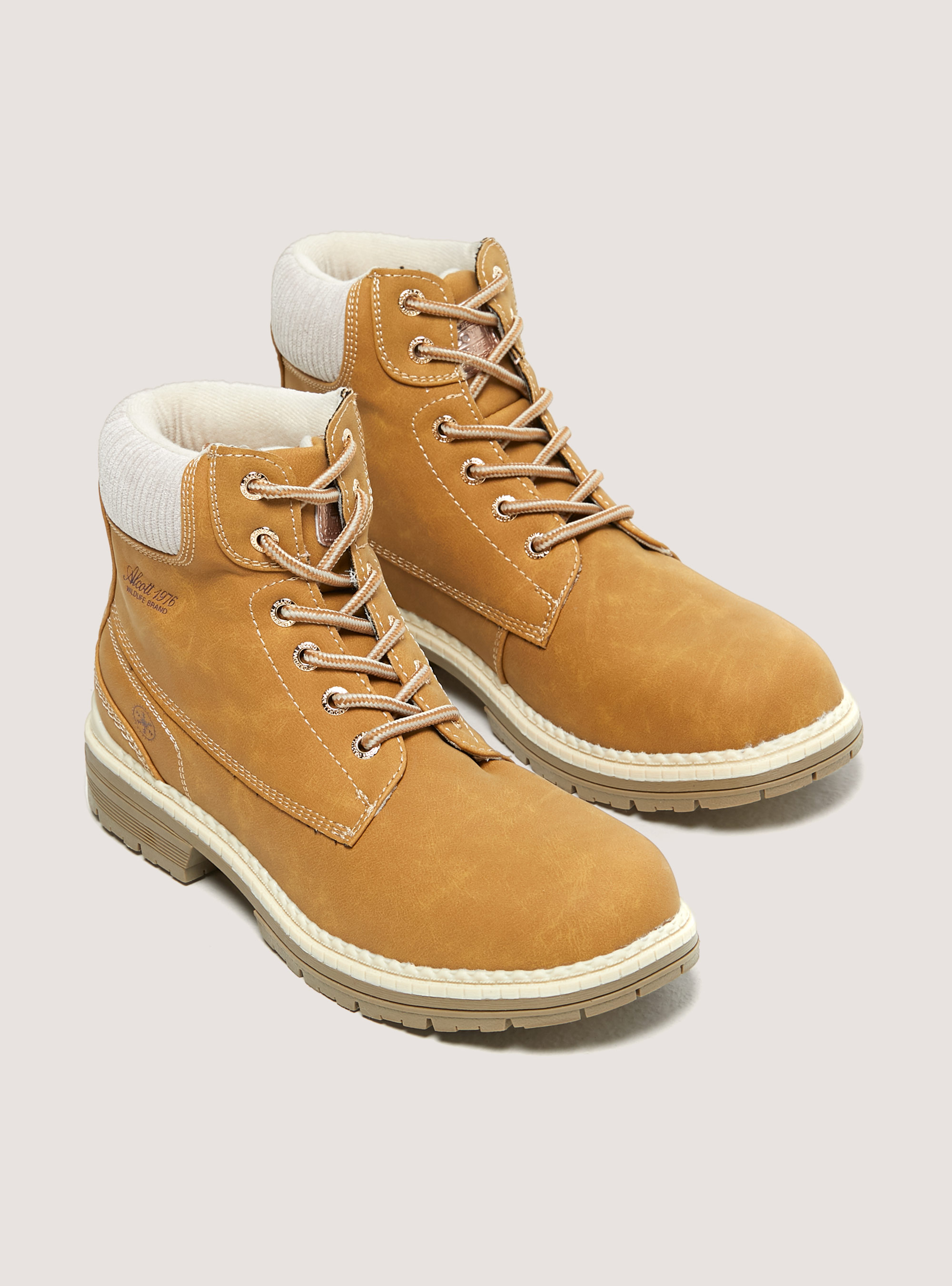 Stivaletti Mountain con stringhe, CAMEL