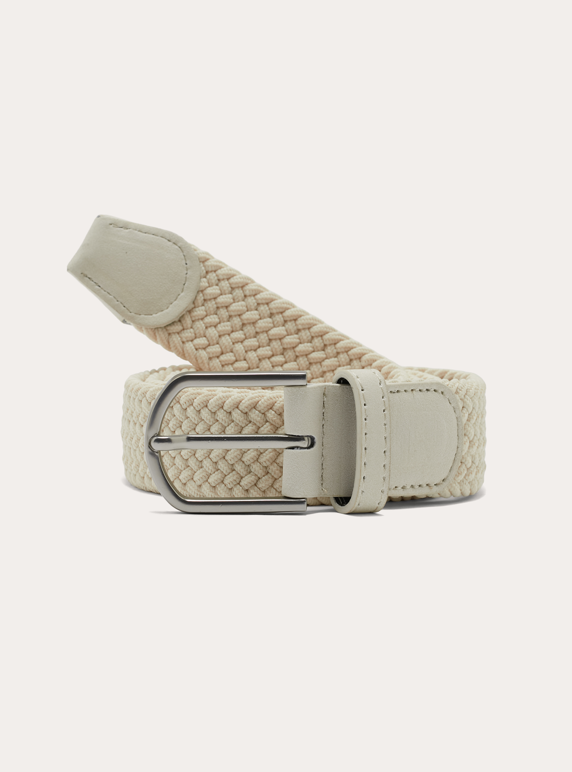 Cintura intrecciata elastica, CR3 CREAM LIGHT