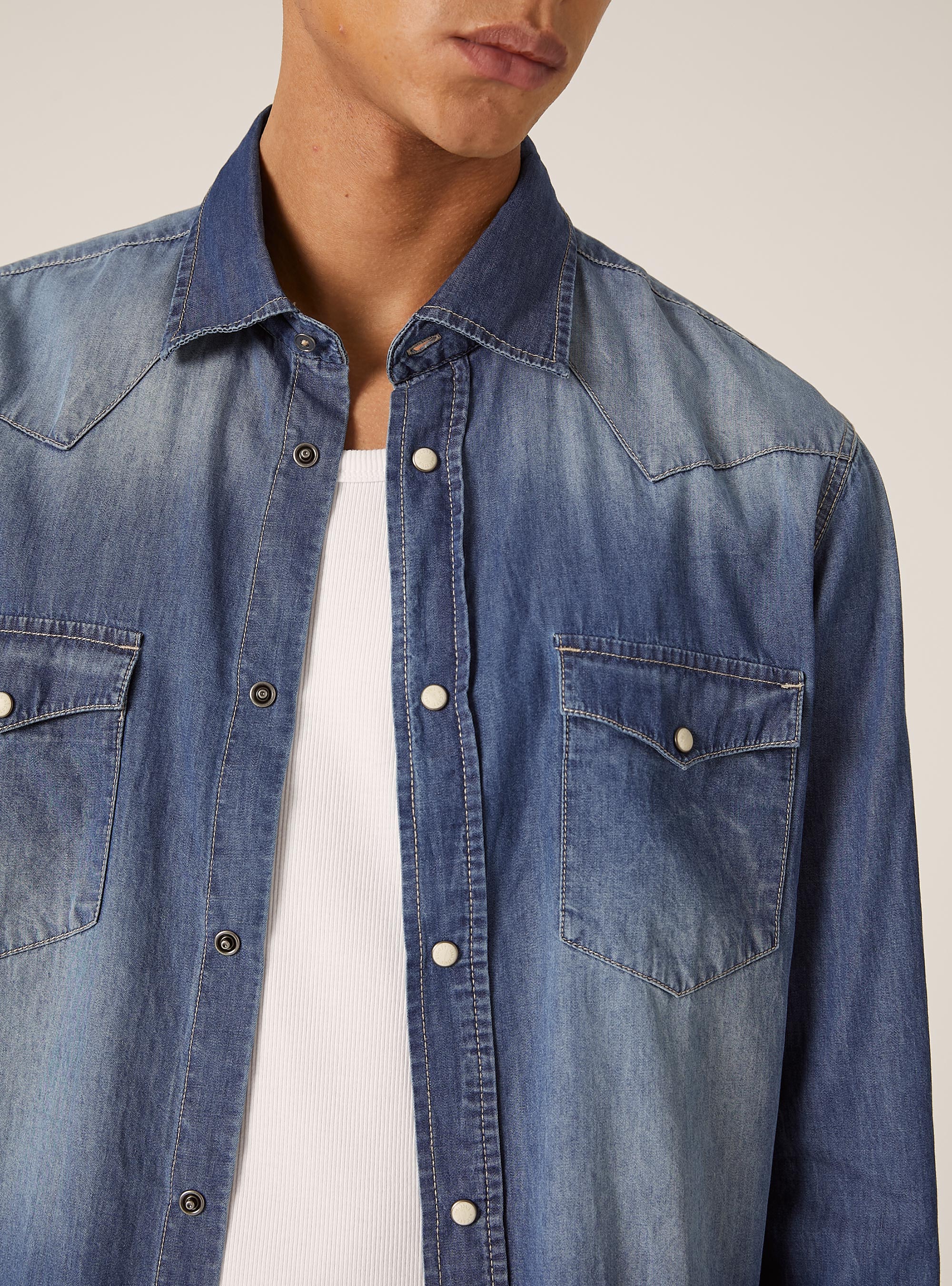 Camisa vaquera, D003 MEDIUM BLUE