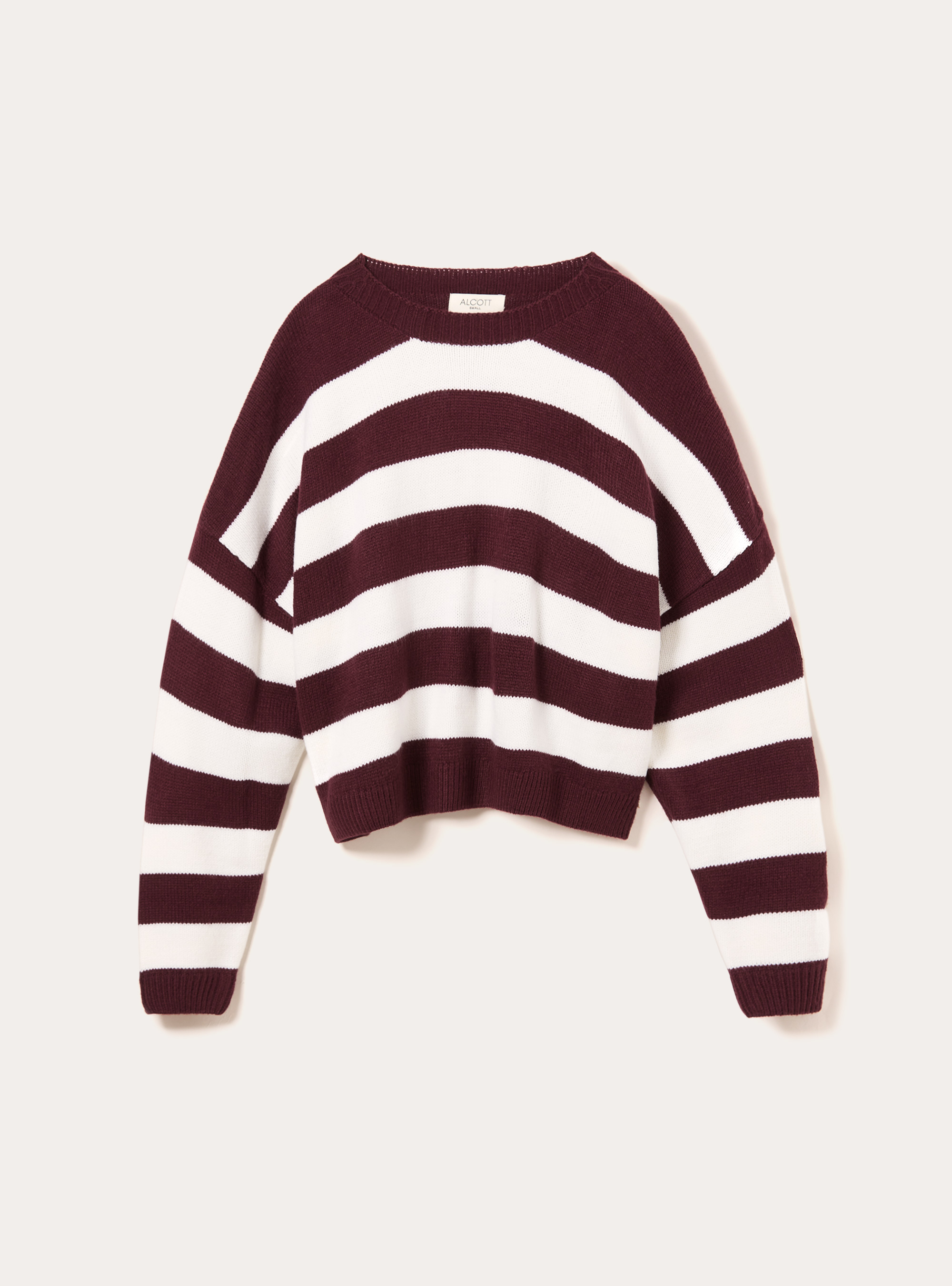 Maglia crop a righe, BO2 BORDEAUX MEDIUM