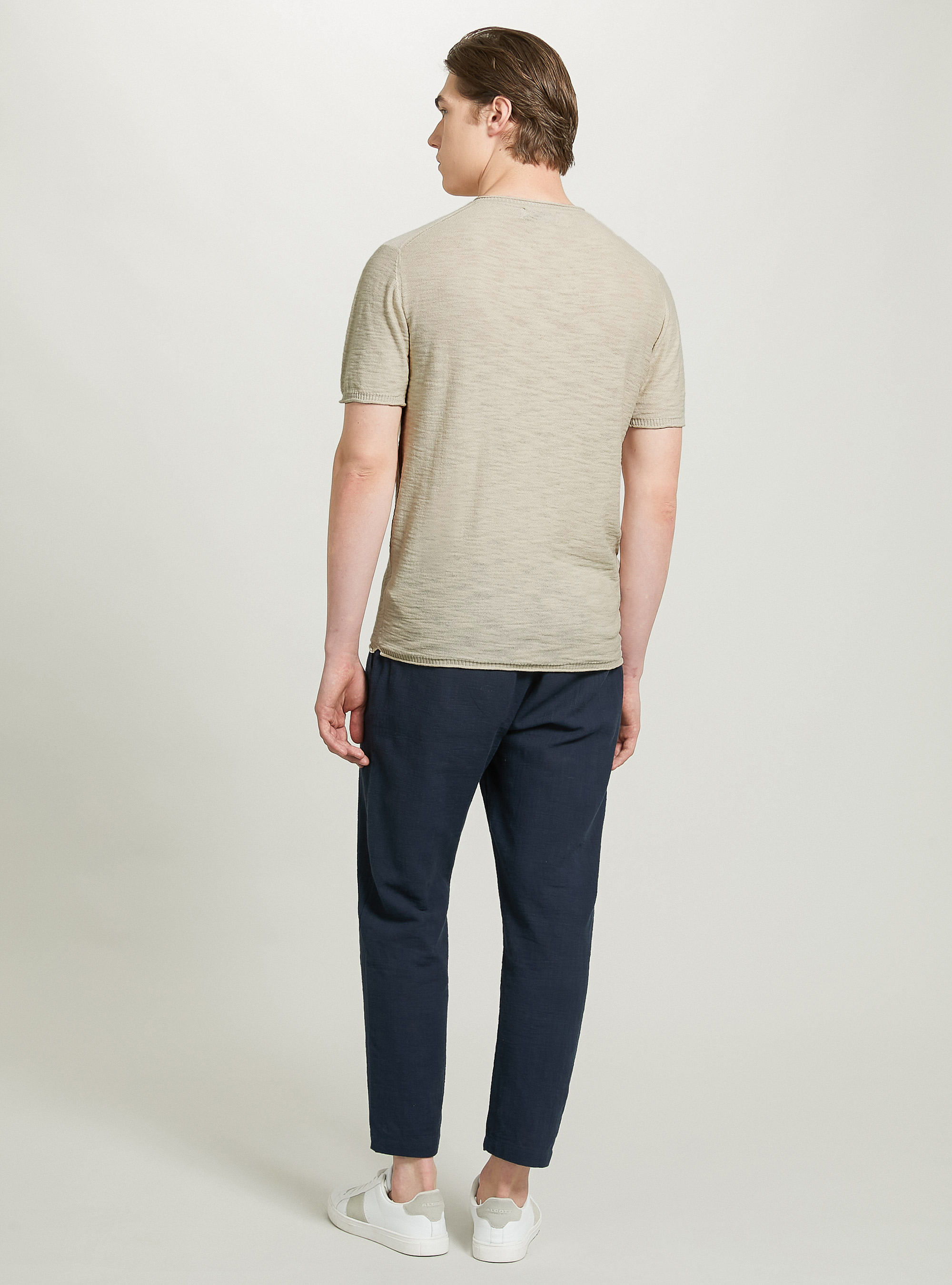 Short-sleeved pullover with seraphim collar, BG3 BEIGE LIGHT