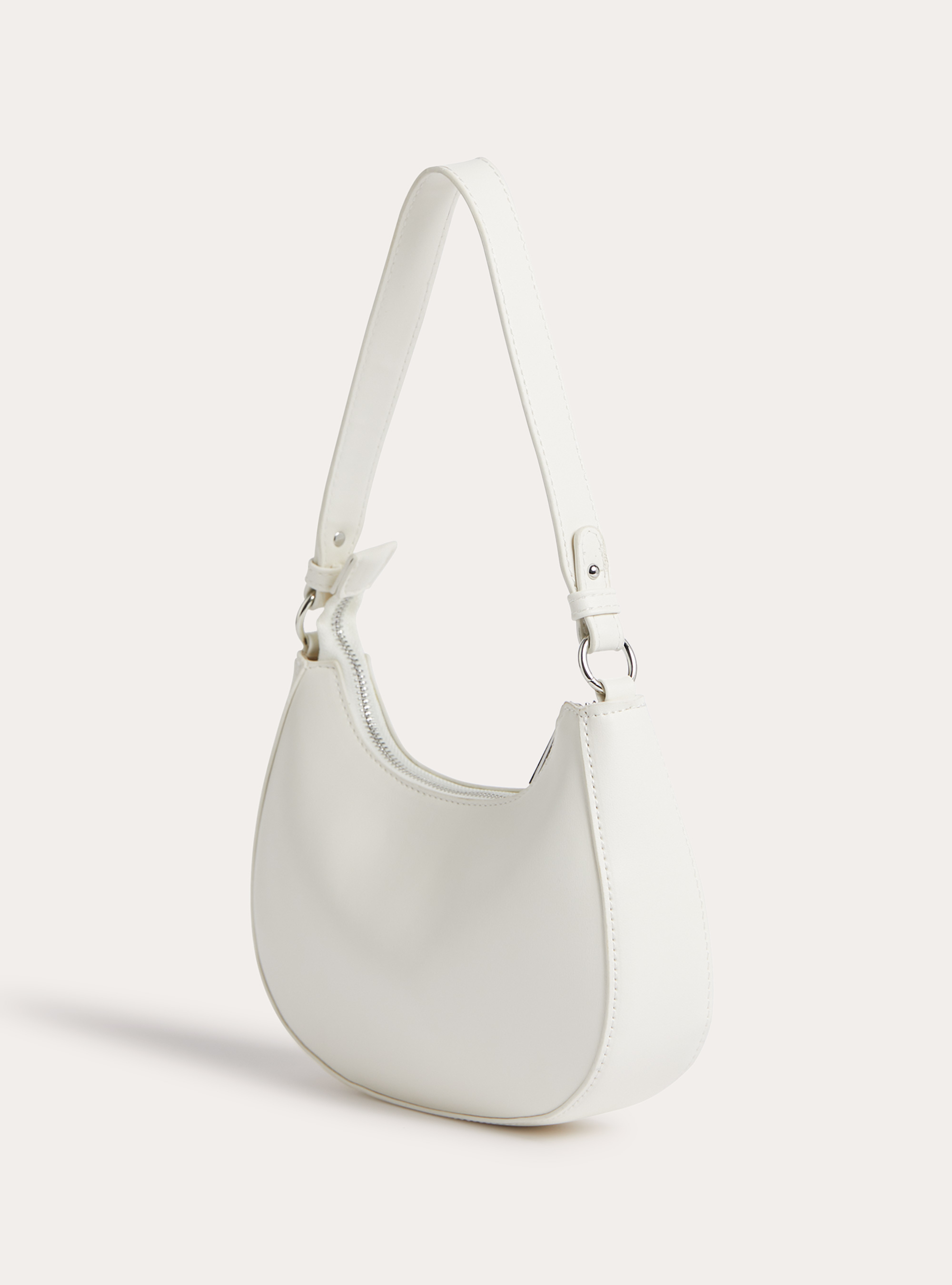 Borsa a spalla mezzaluna, WH3 WHITE