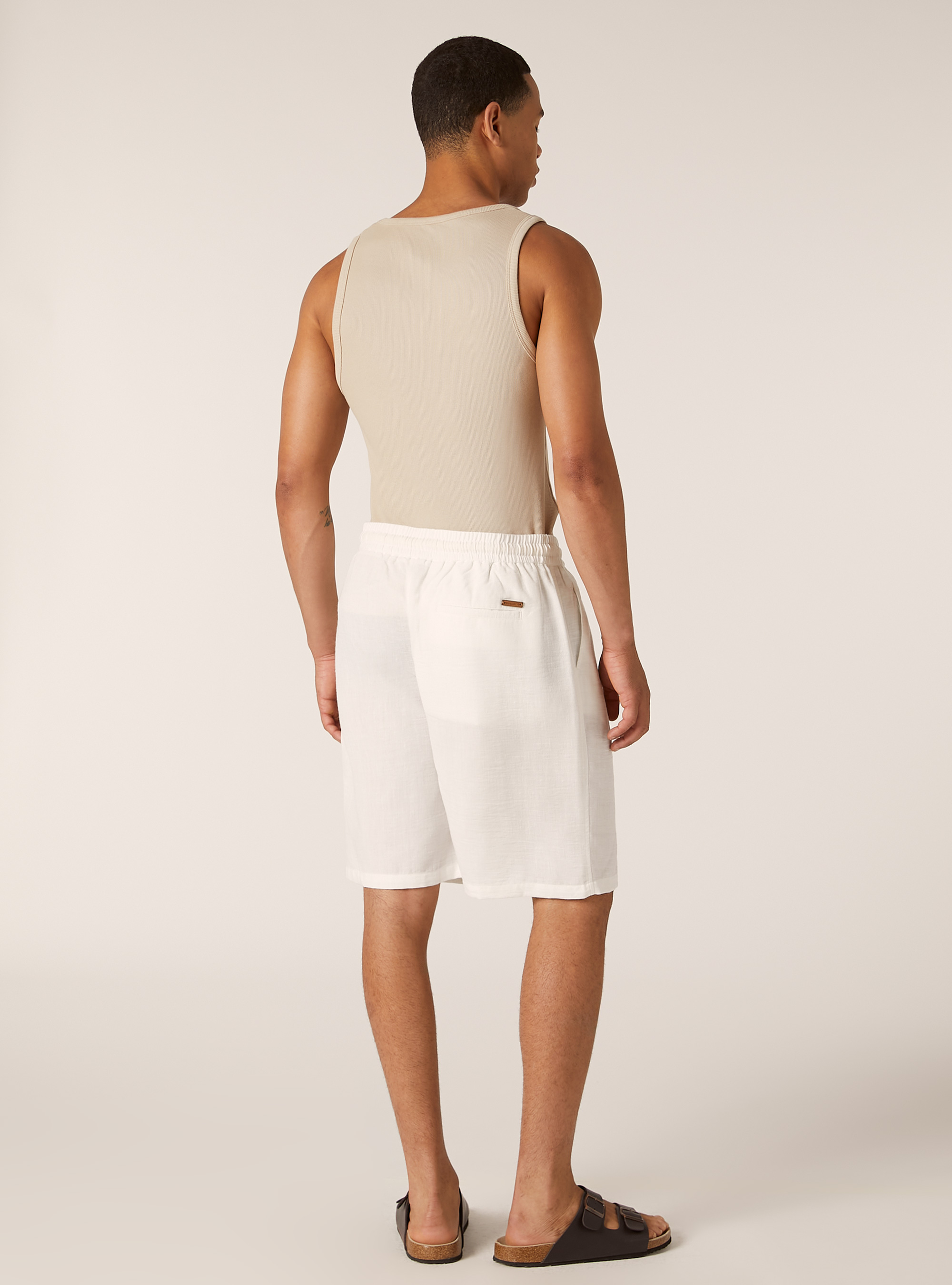 Bermuda ligera con cintura el&aacute;stica, WH2 WHITE