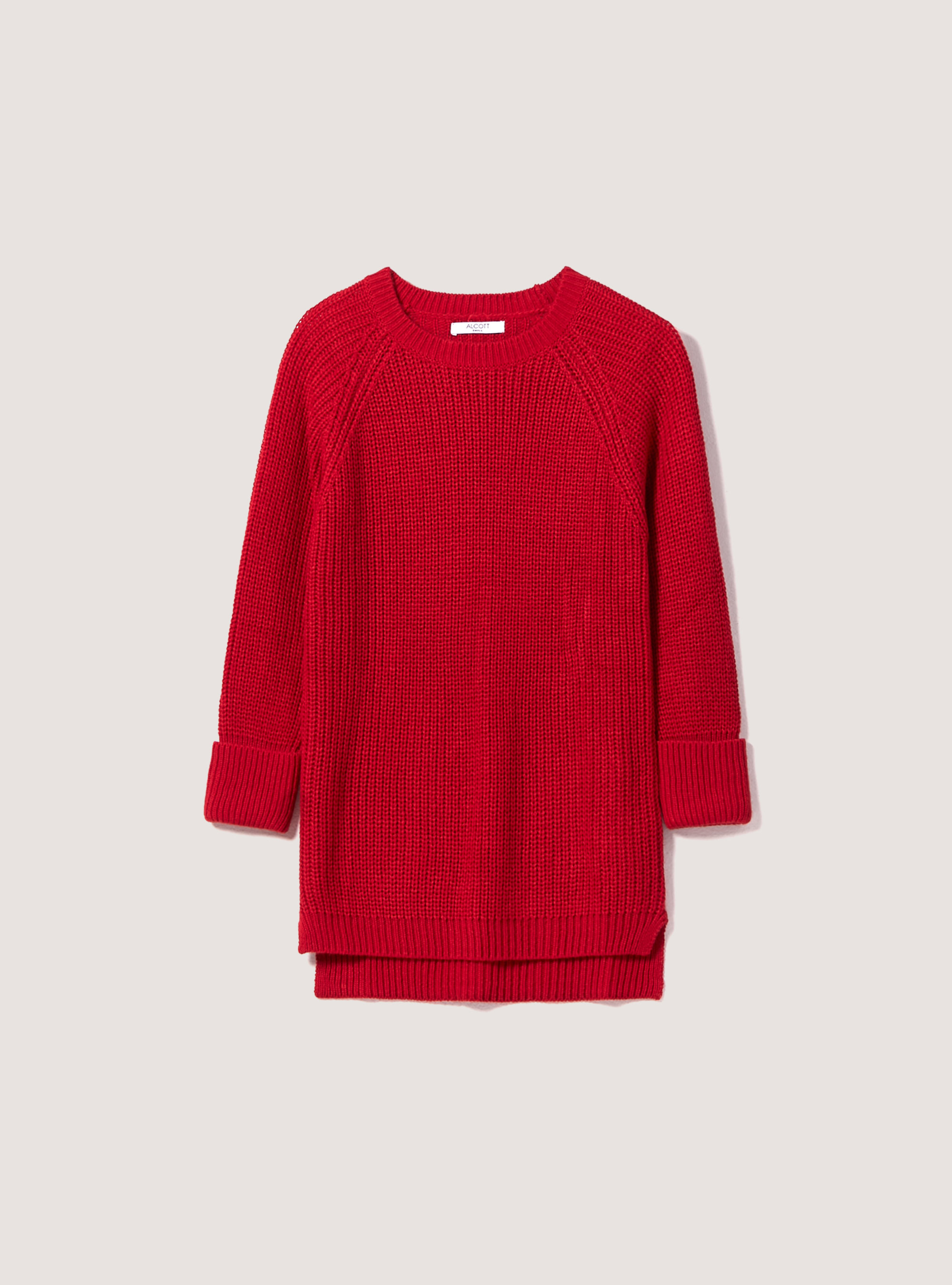 Warm English rib pullover, RD2 RED MEDIUM
