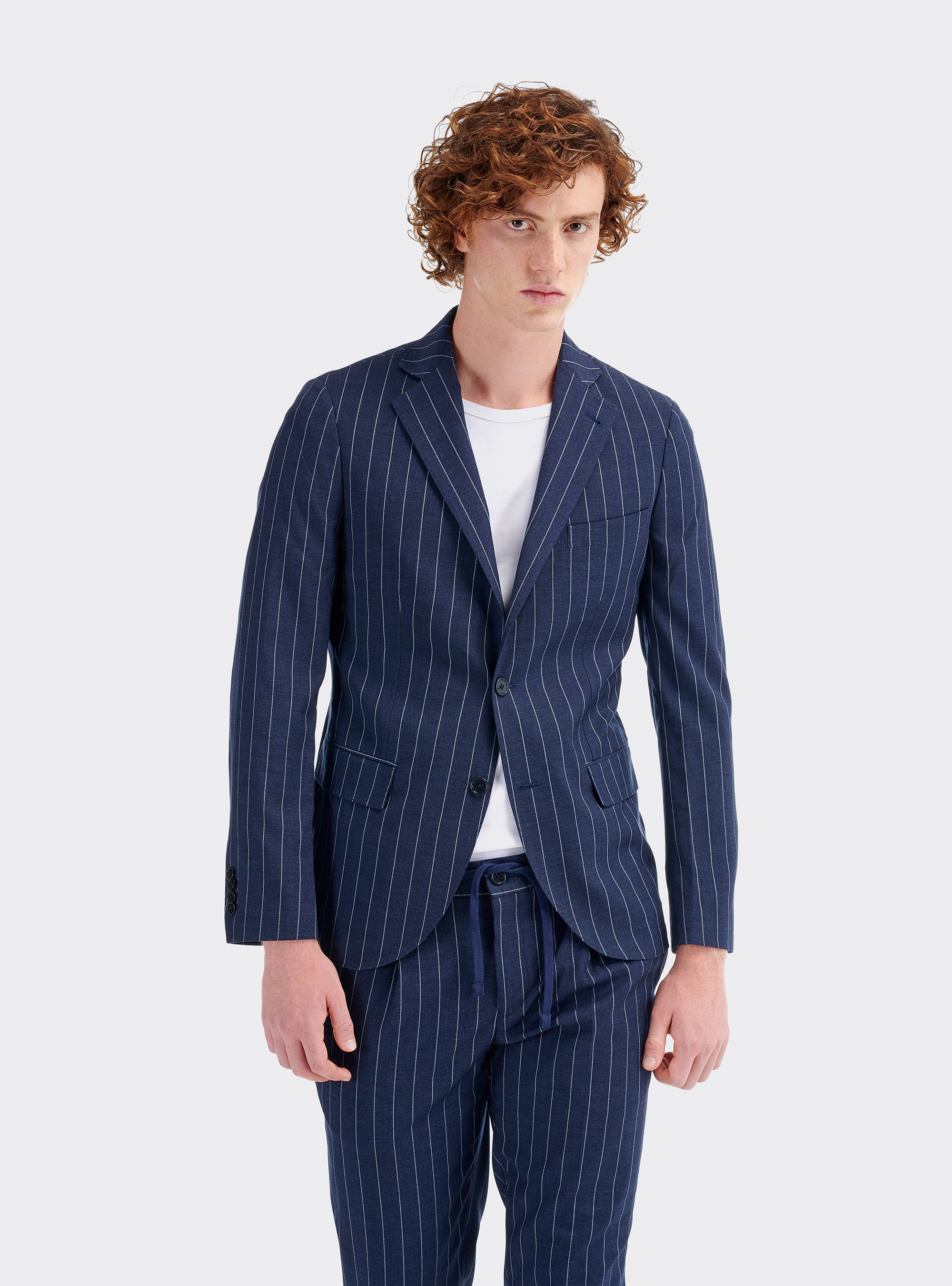 pinstripe suit jacket
