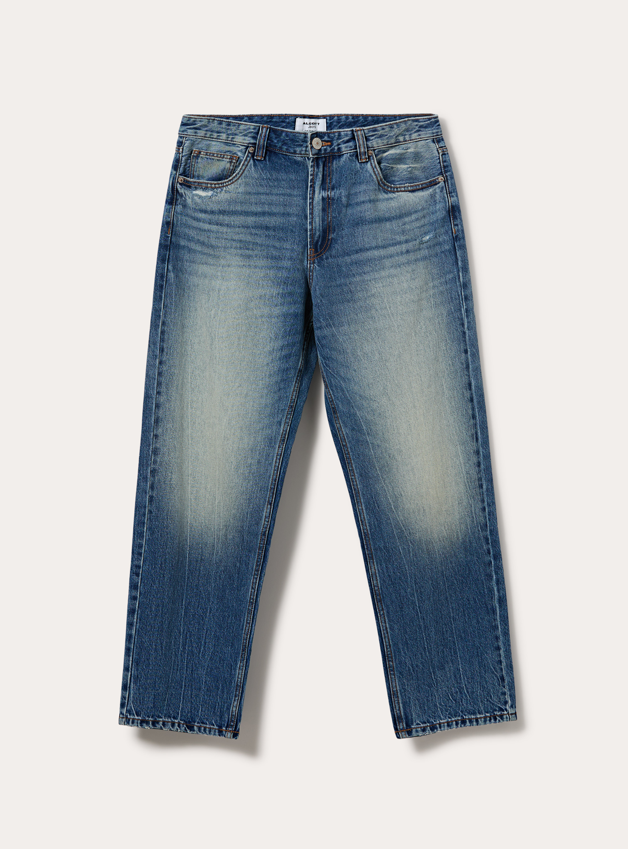 Pantalone in denim tapered fit, D003 MEDIUM BLUE
