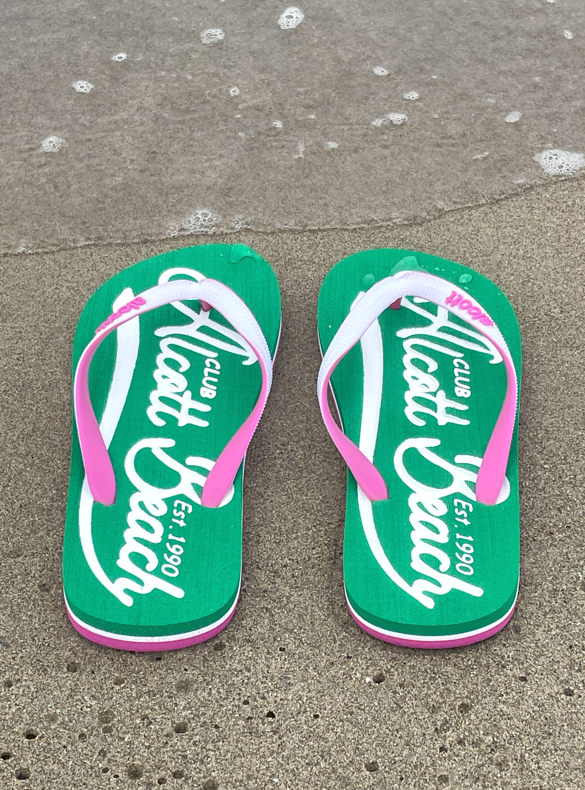Flip-flops with logo, C6575 GREEN