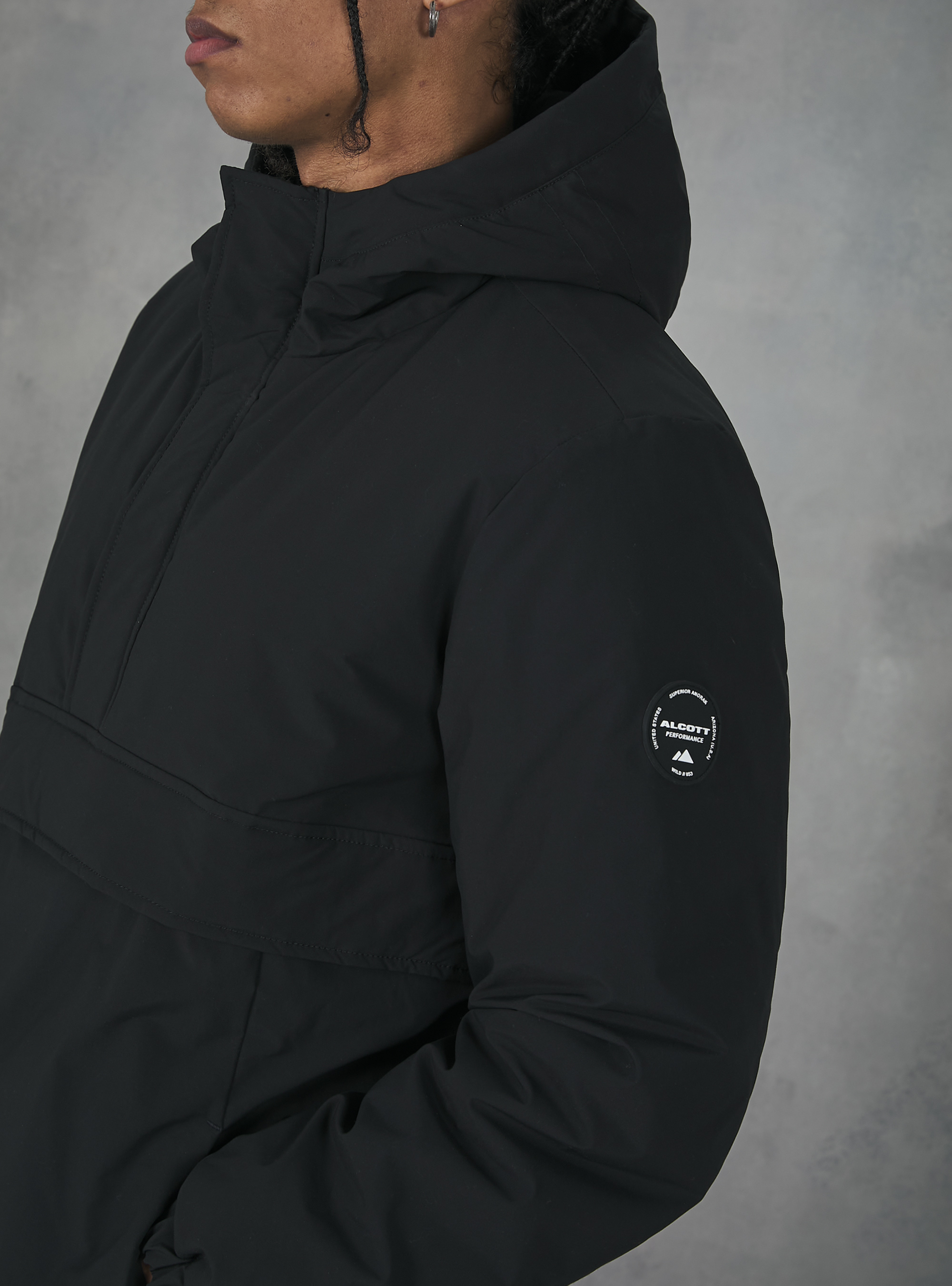 Anorak jacket with recycled padding, BK1 BLACK