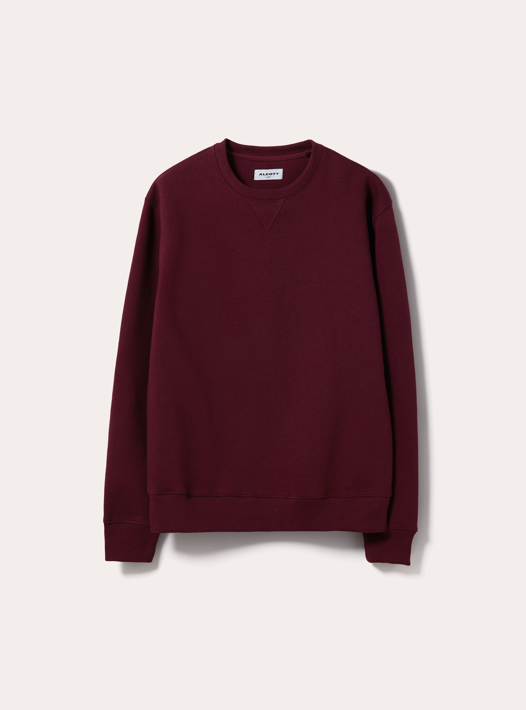 Solid-coloured crewneck sweatshirt, BO1 BORDEAUX DARK