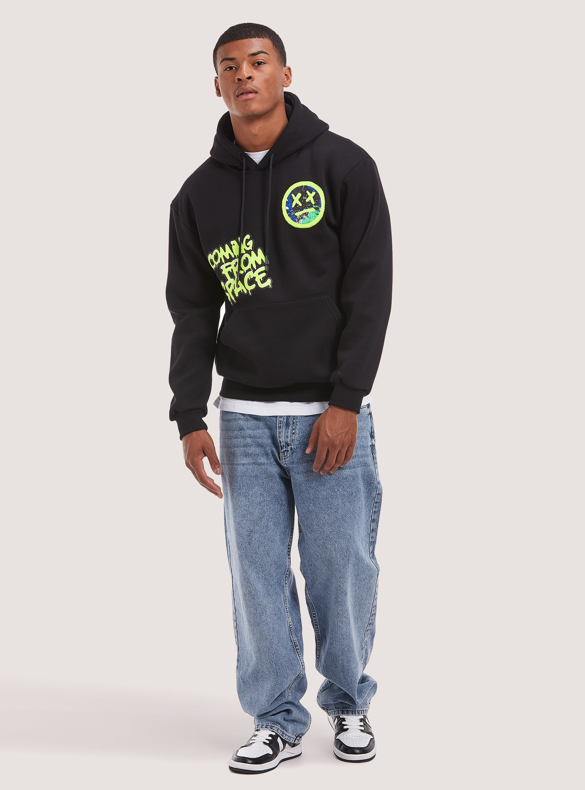 Sweatshirt with Smile Collection print, BK1 BLACK