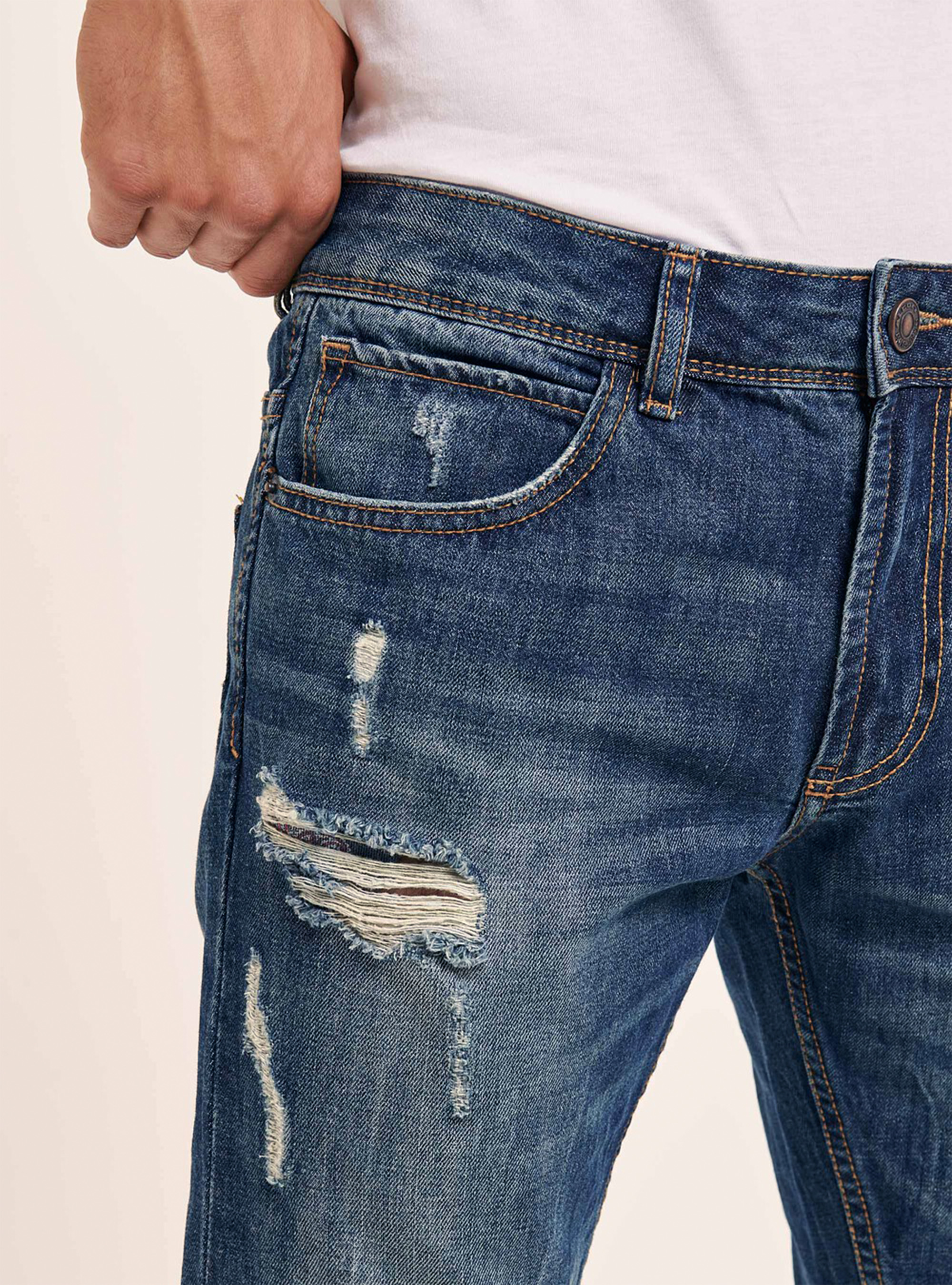 Jeans slim fit con dettaglio fluo