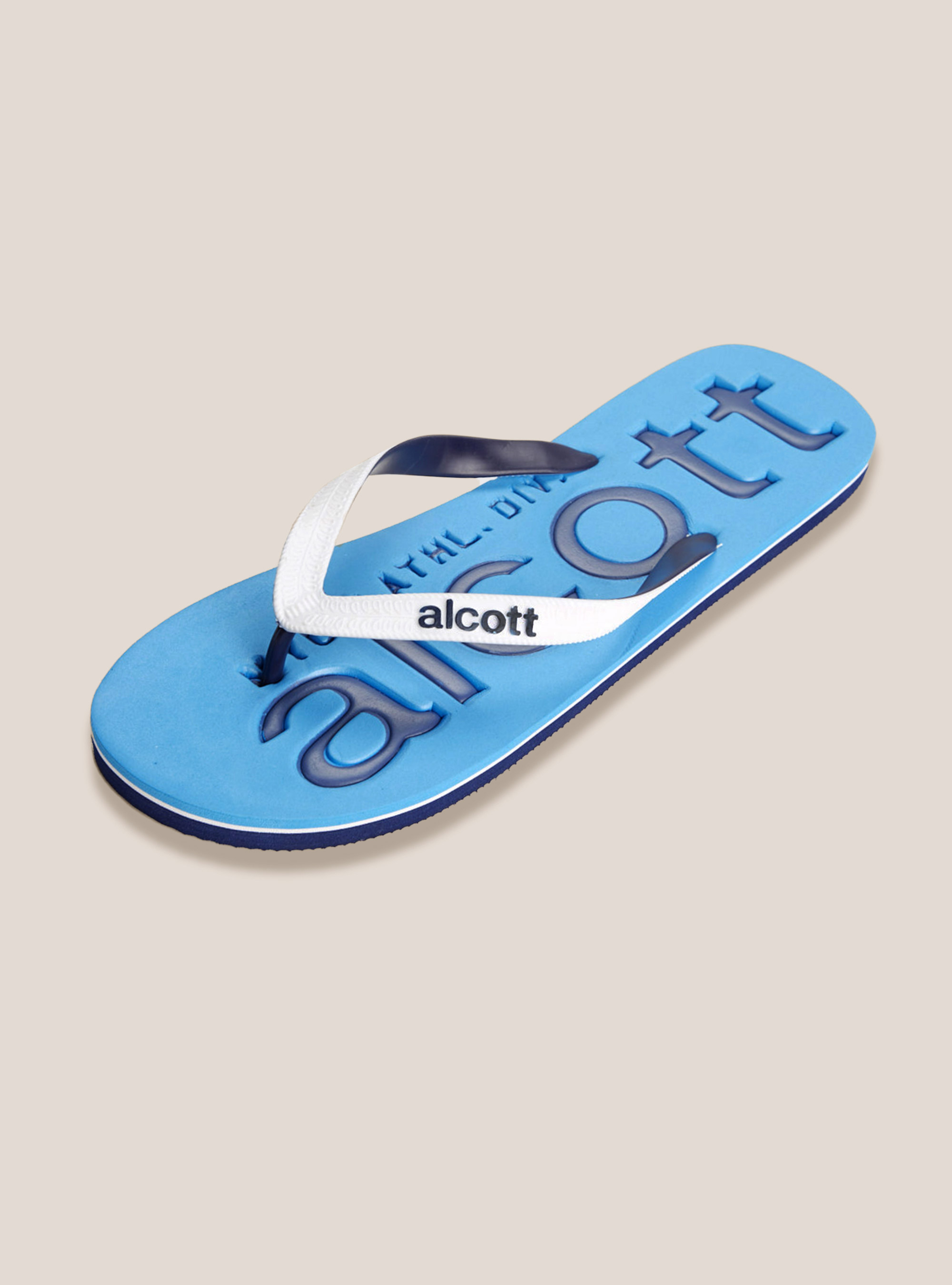 Flip-flops with logo, C257 TURQUOISE