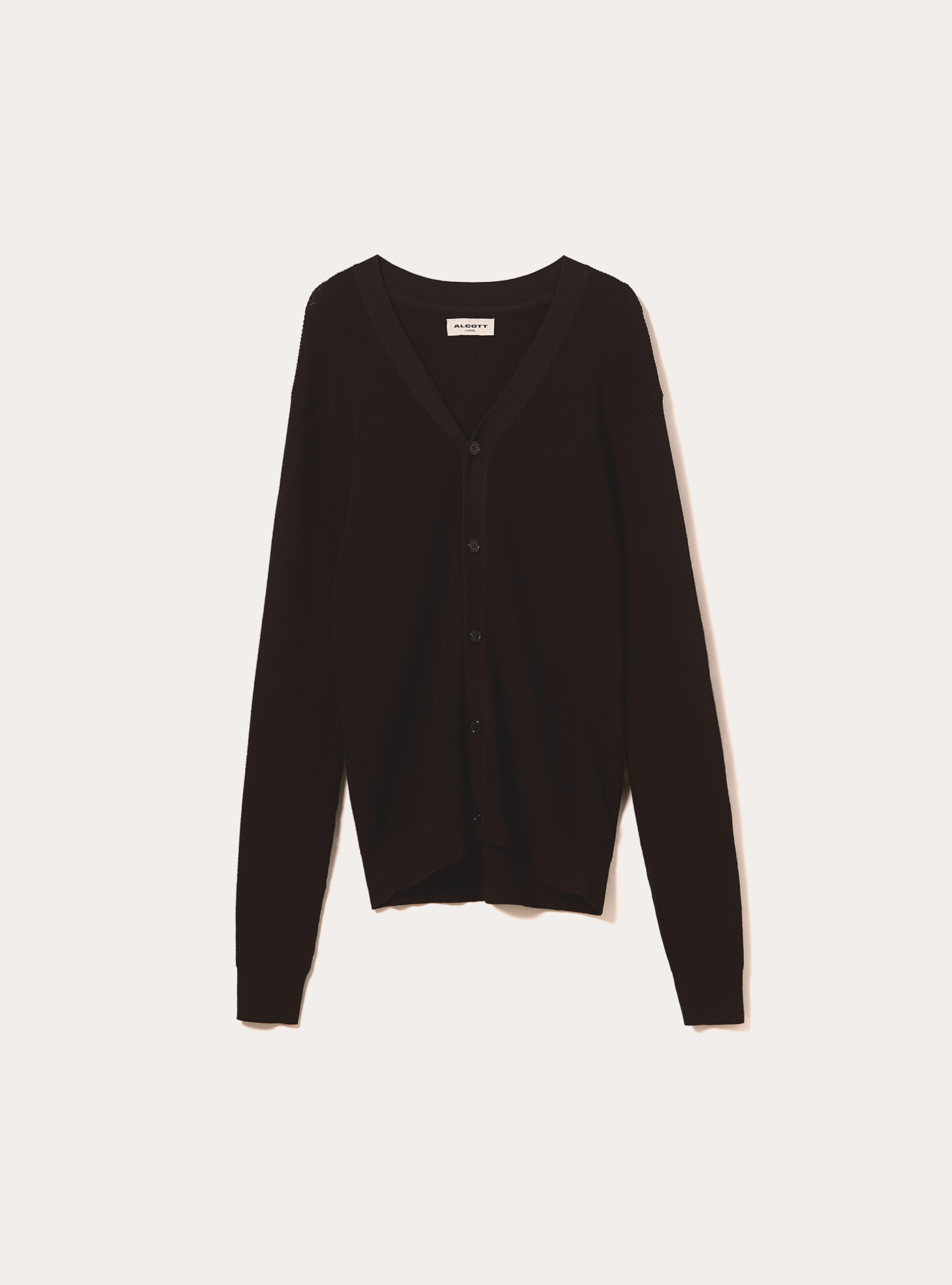 Lightweight cardigan in English rib knit, BK1 BLACK