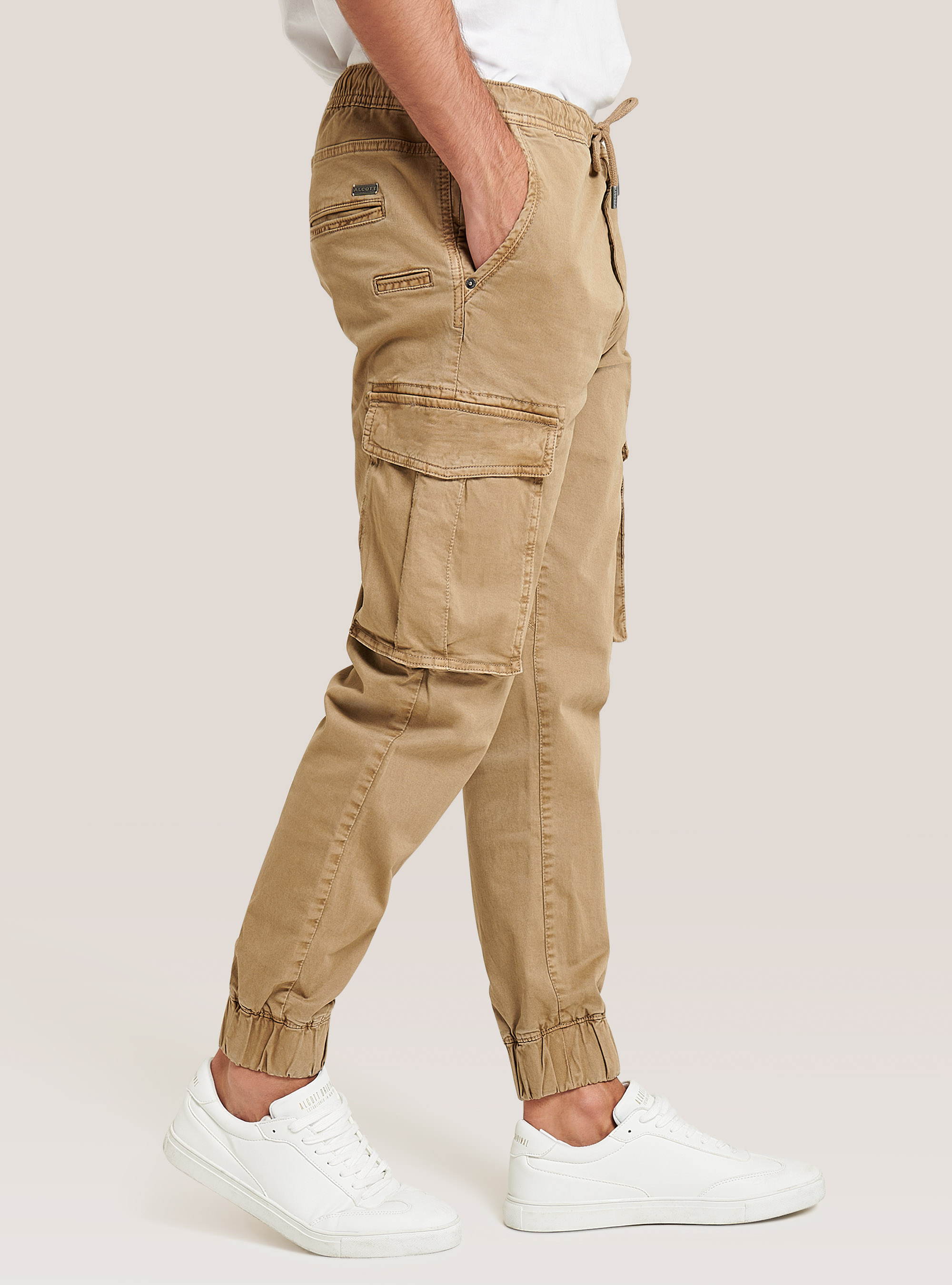 Stretch twill cargo jogger trousers