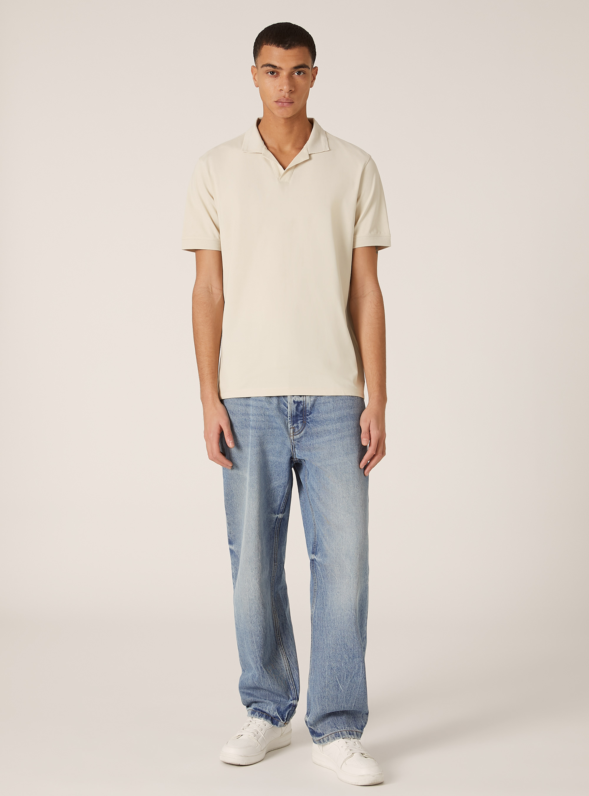 Polo de piqué elástico AIRes, BG3 BEIGE LIGHT