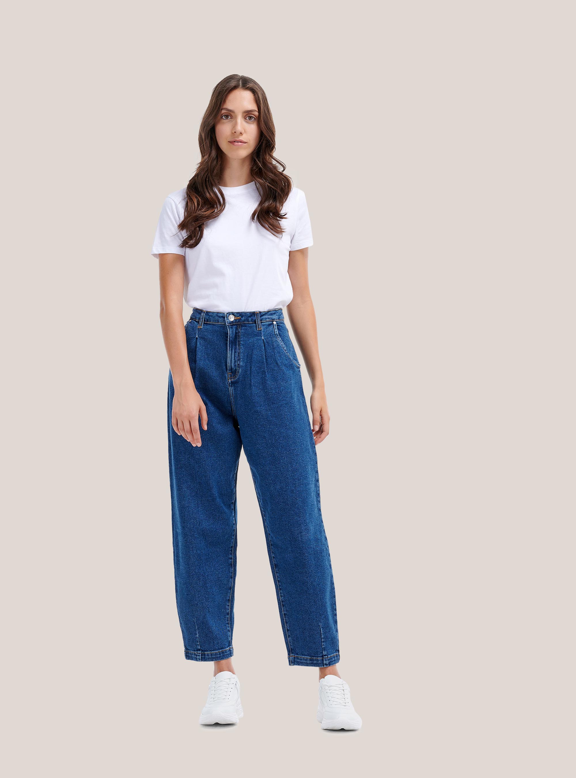 Sustainable cotton slouchy fit jeans, BLUE NAVY