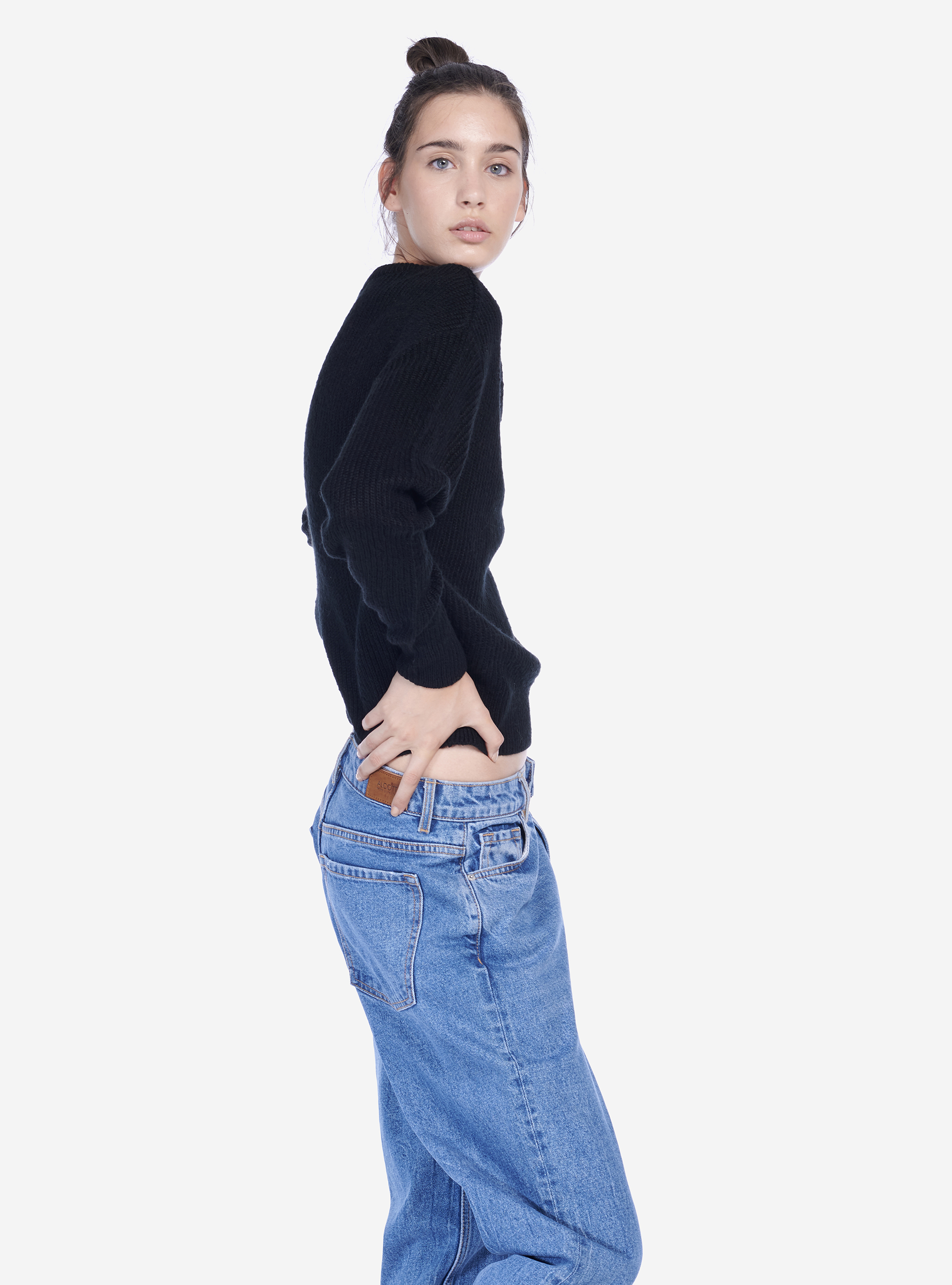 Pull &agrave; col large, C101 BLACK