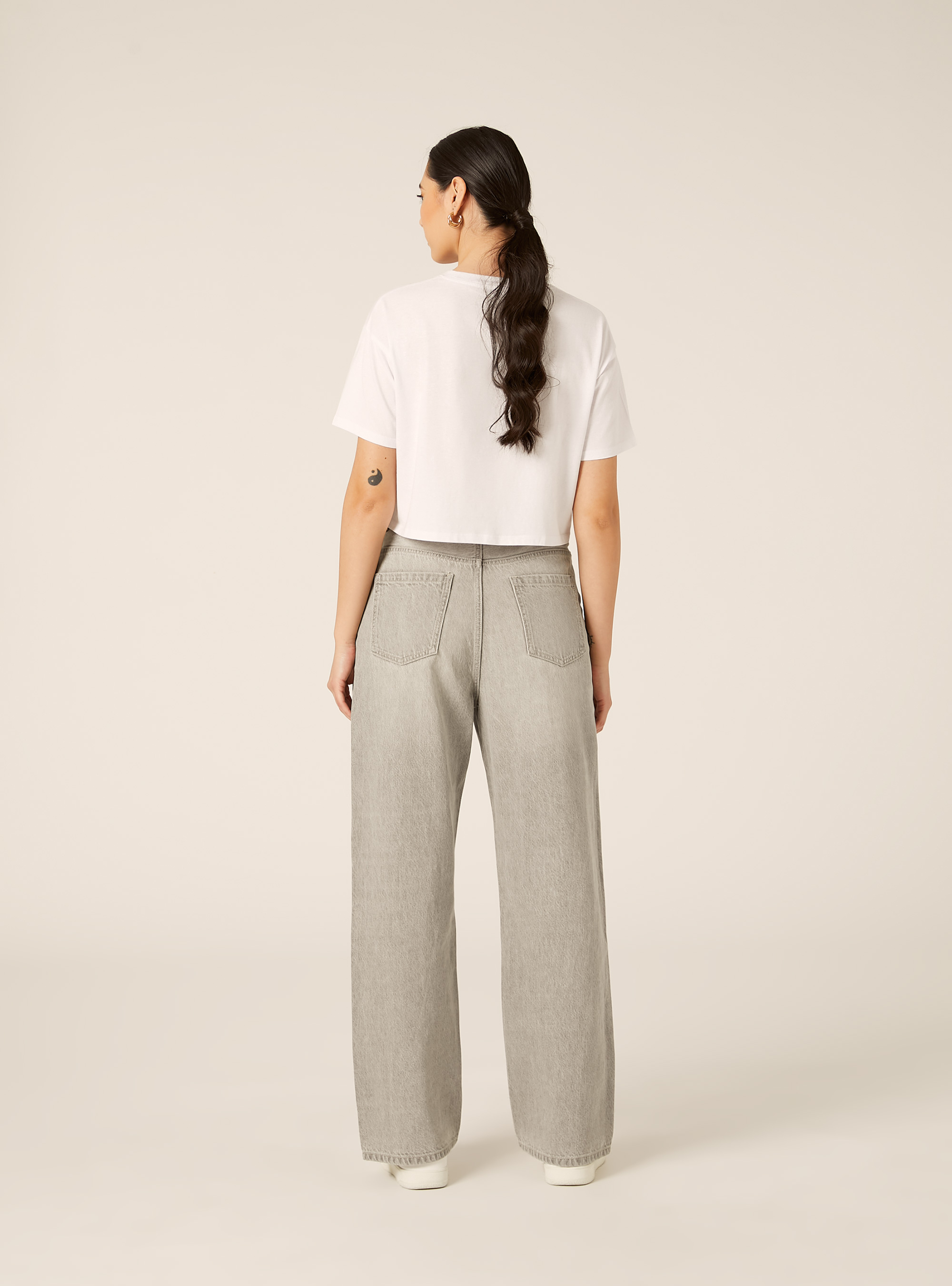 Jeans low wide, D00G GREY