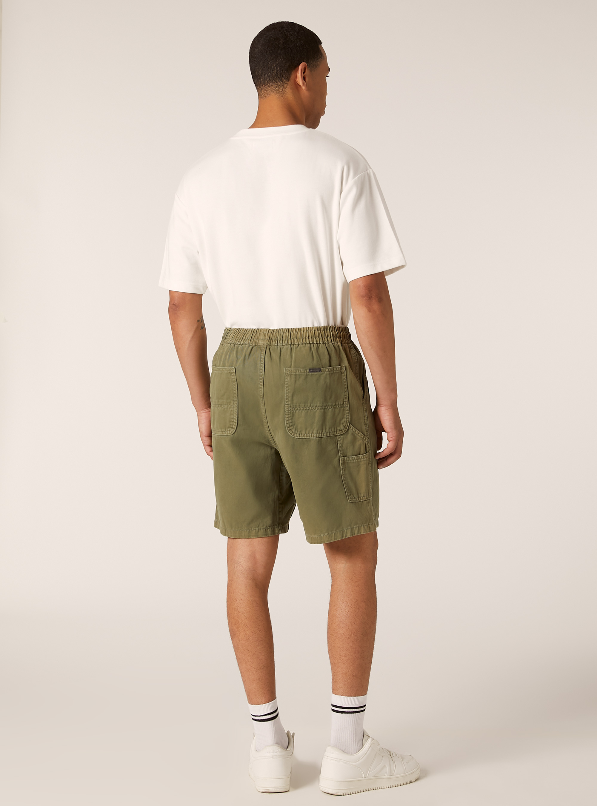 Carpenter Bermuda shorts with elasticated waist, KY2 KAKY MEDIUM