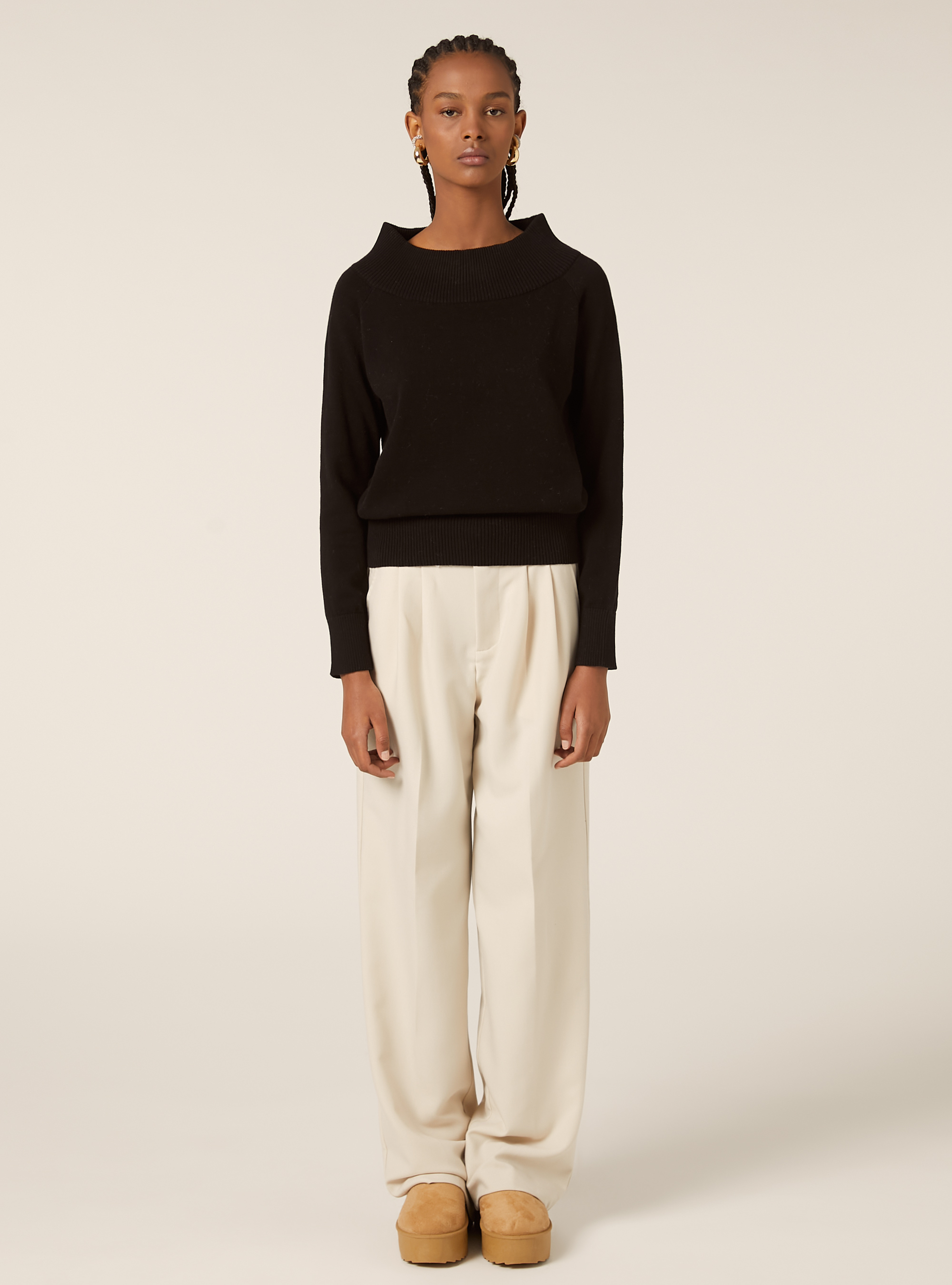 Pull à col en cotes, BK1 BLACK