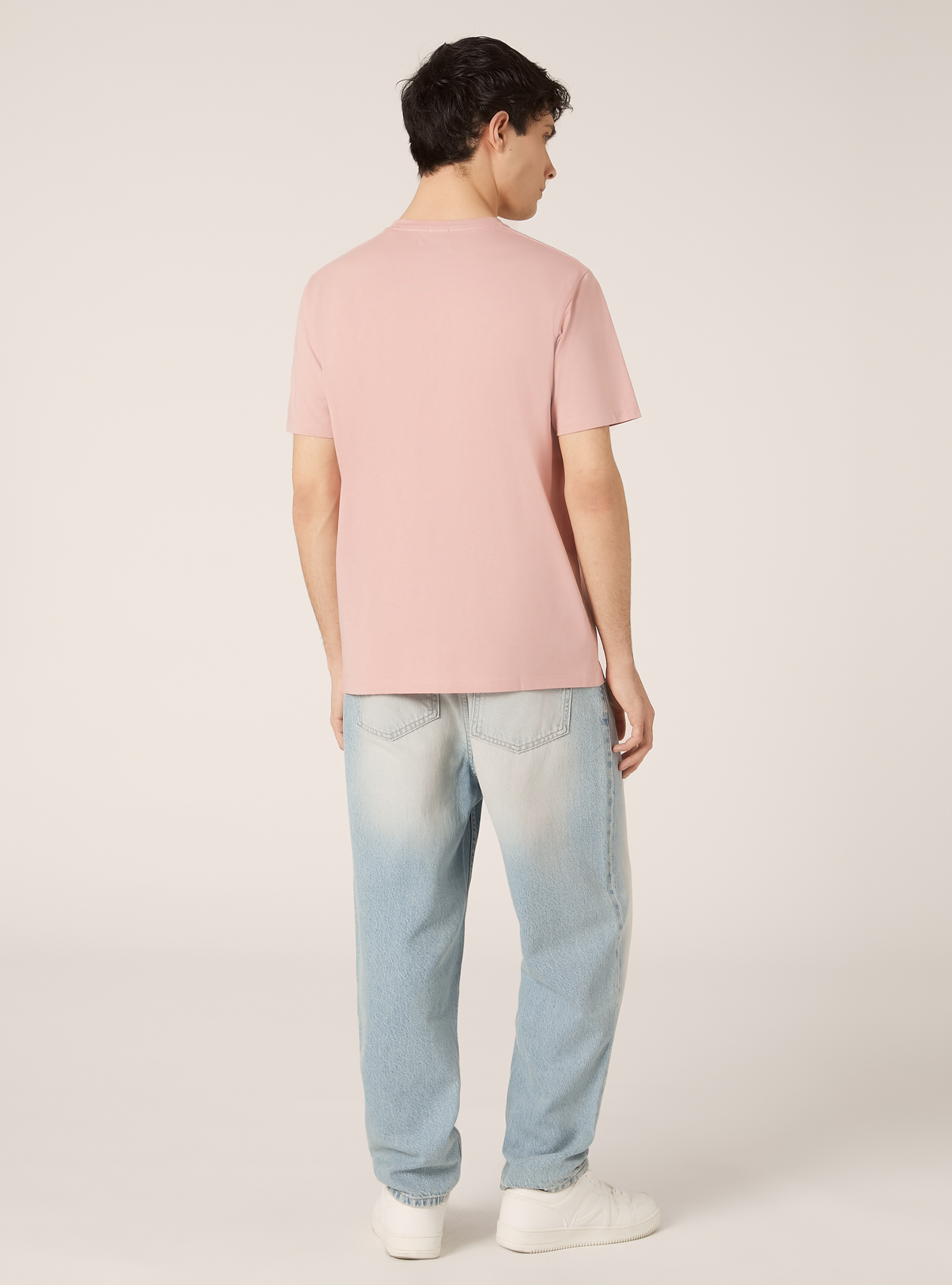 T-shirt en coton à col ras du cou, PK2 PINK MEDIUM