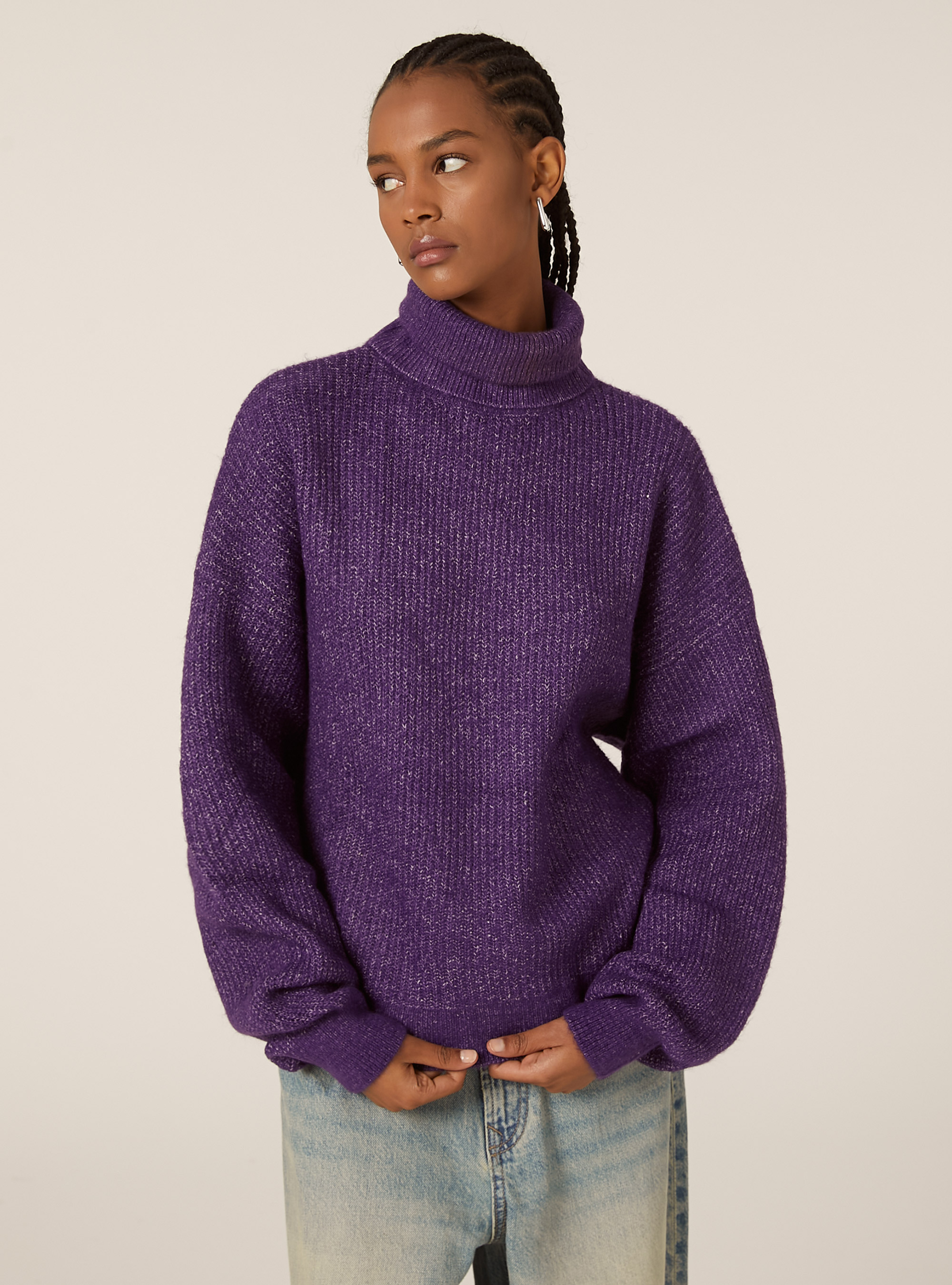Pullover colloalto costa inglese, VI1 VIOLET DARK