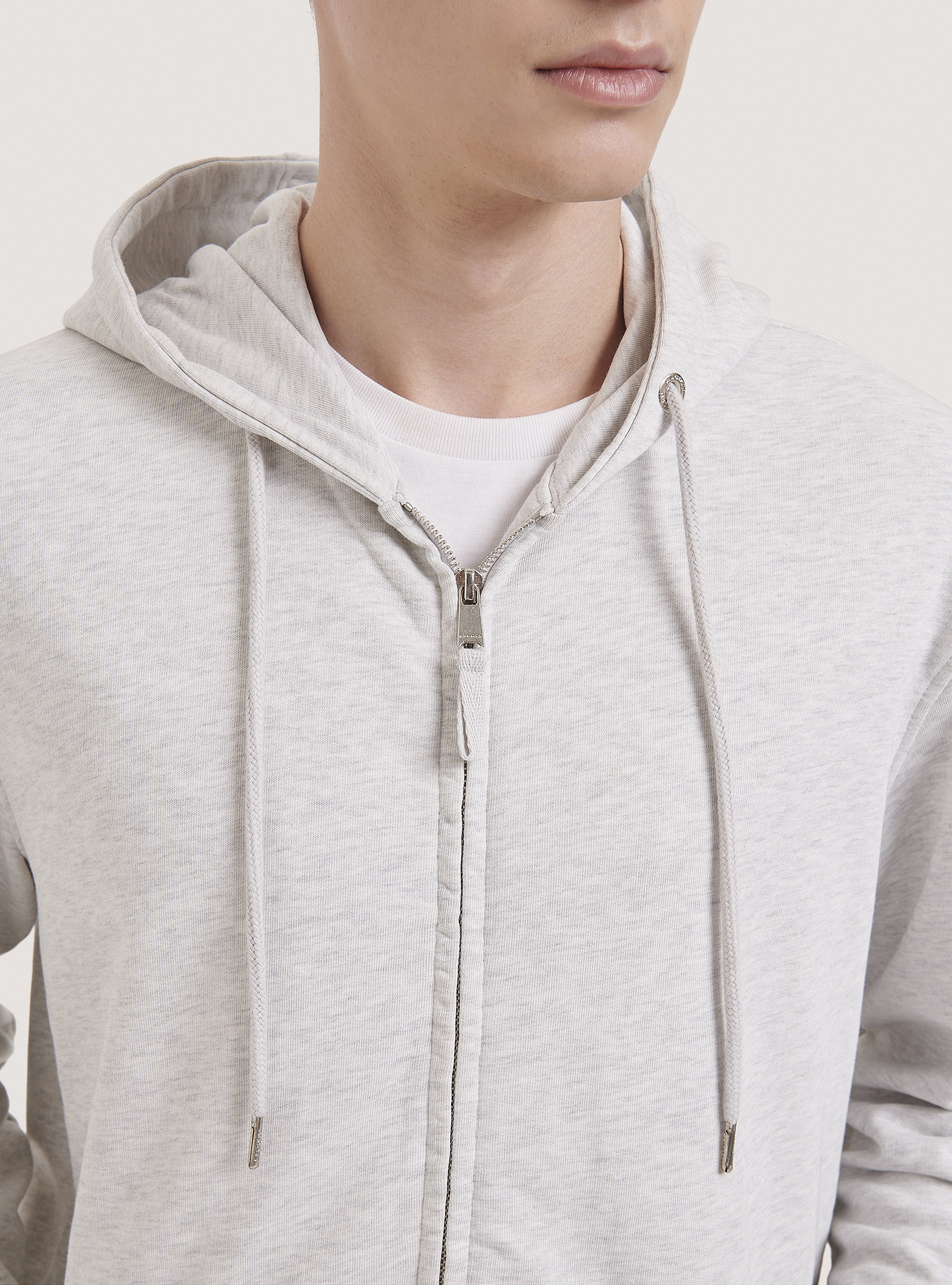 Basic Hoody mit Baumwoll-Kapuze, C148 ICE MELANGE