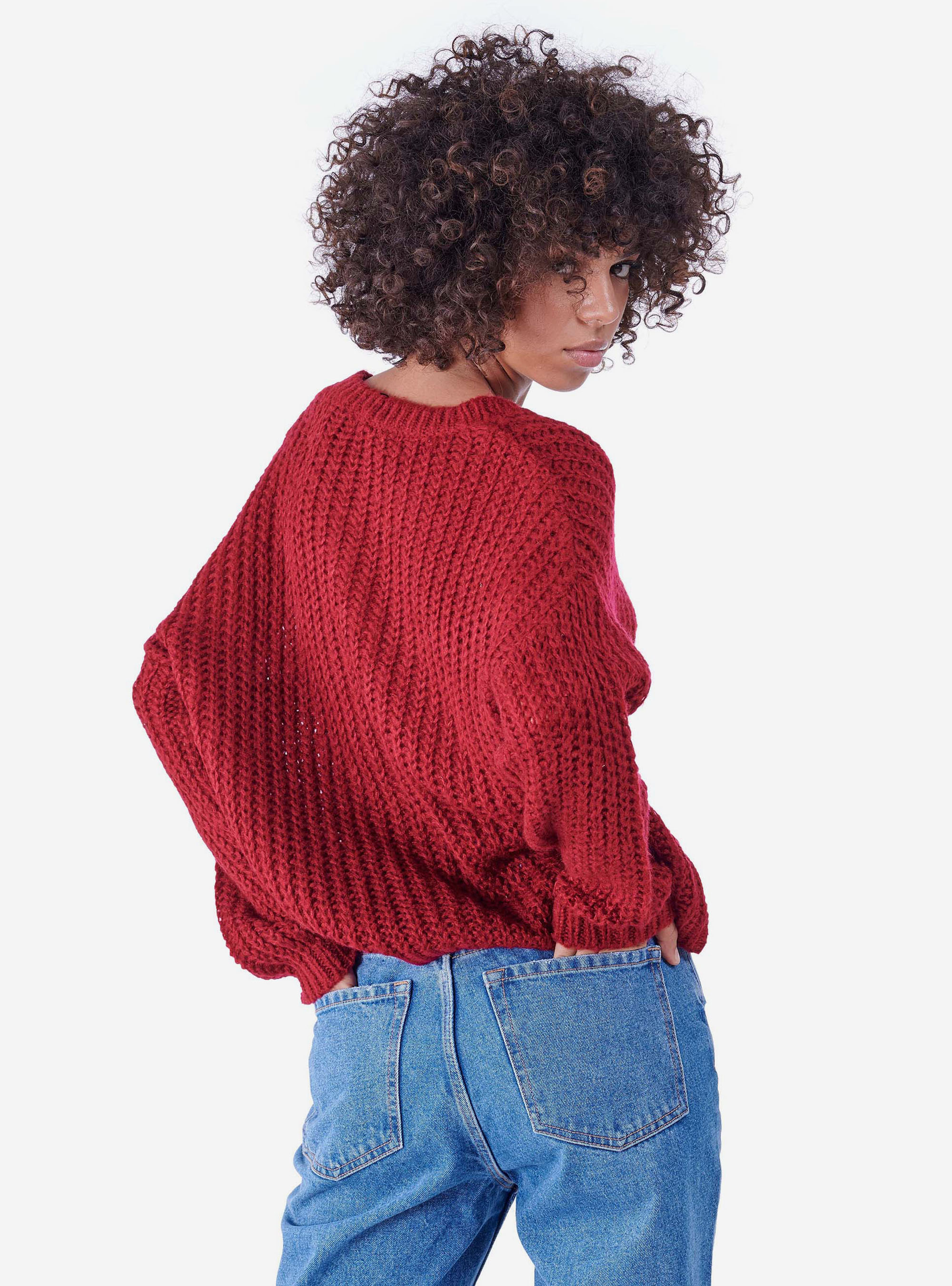 JERSEY CUELLO REDONDO ANCHO, ROJO