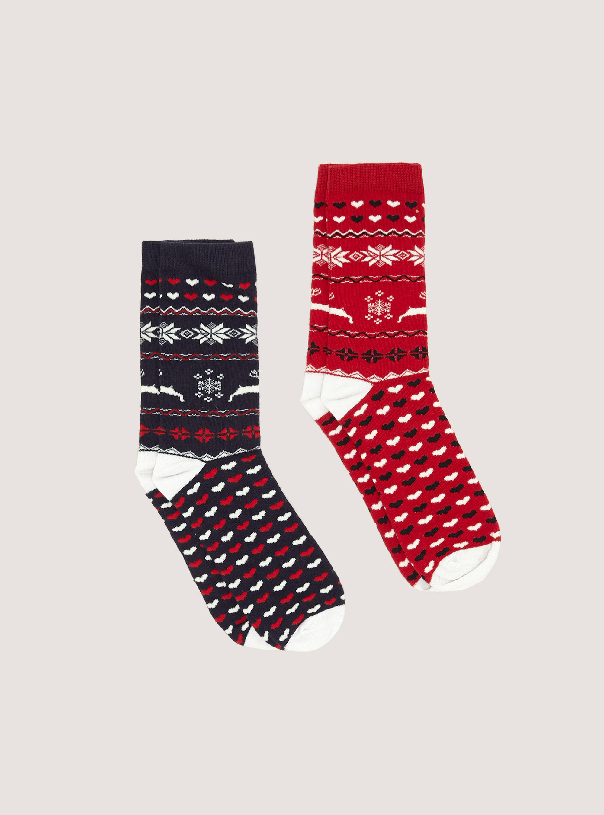 Set of 2 pairs of Christmas socks, XMAS