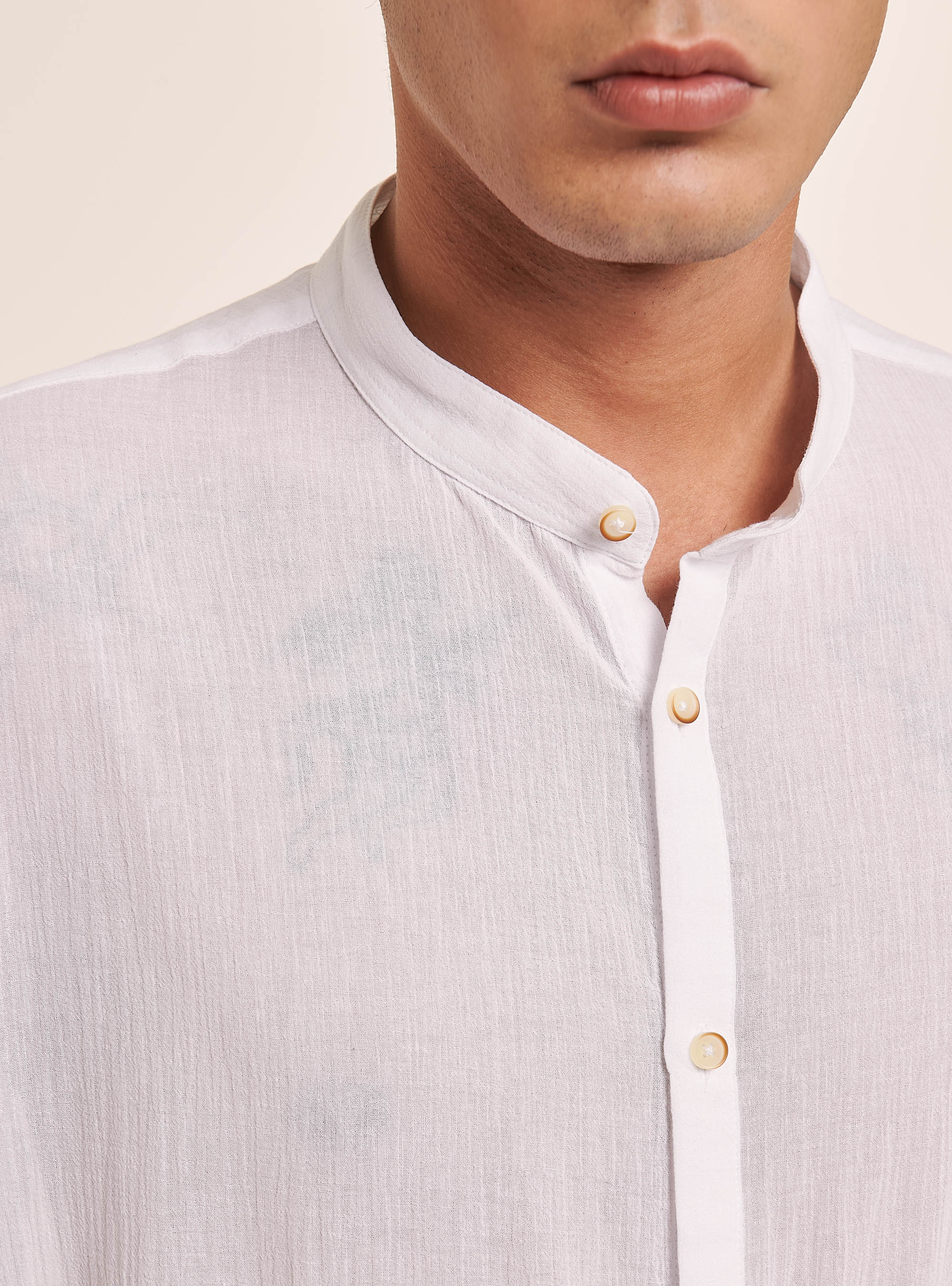 Long-sleeved cotton shirt, WHITE