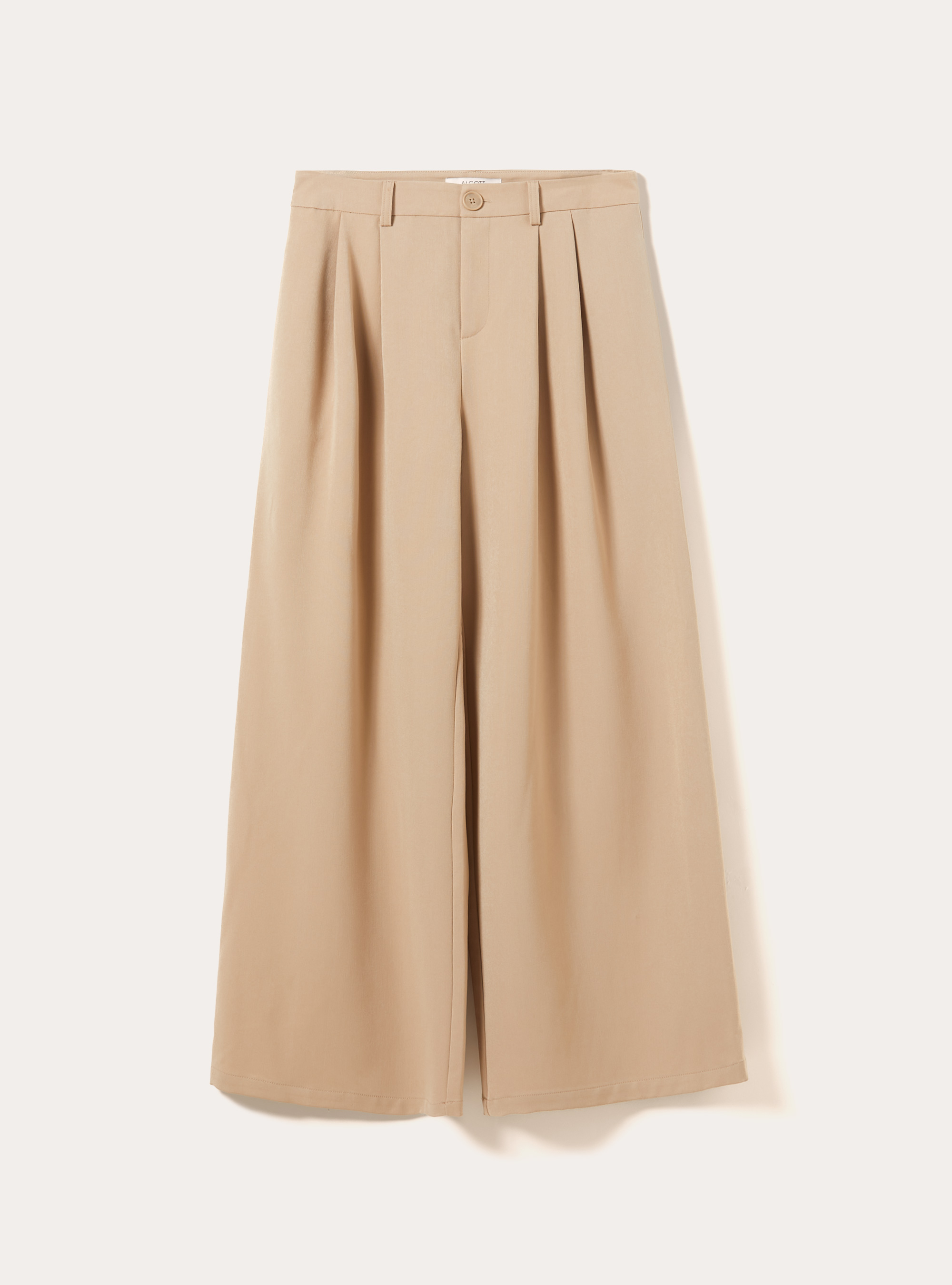 Wide-leg trousers with pleats, BG2 BEIGE MEDIUM