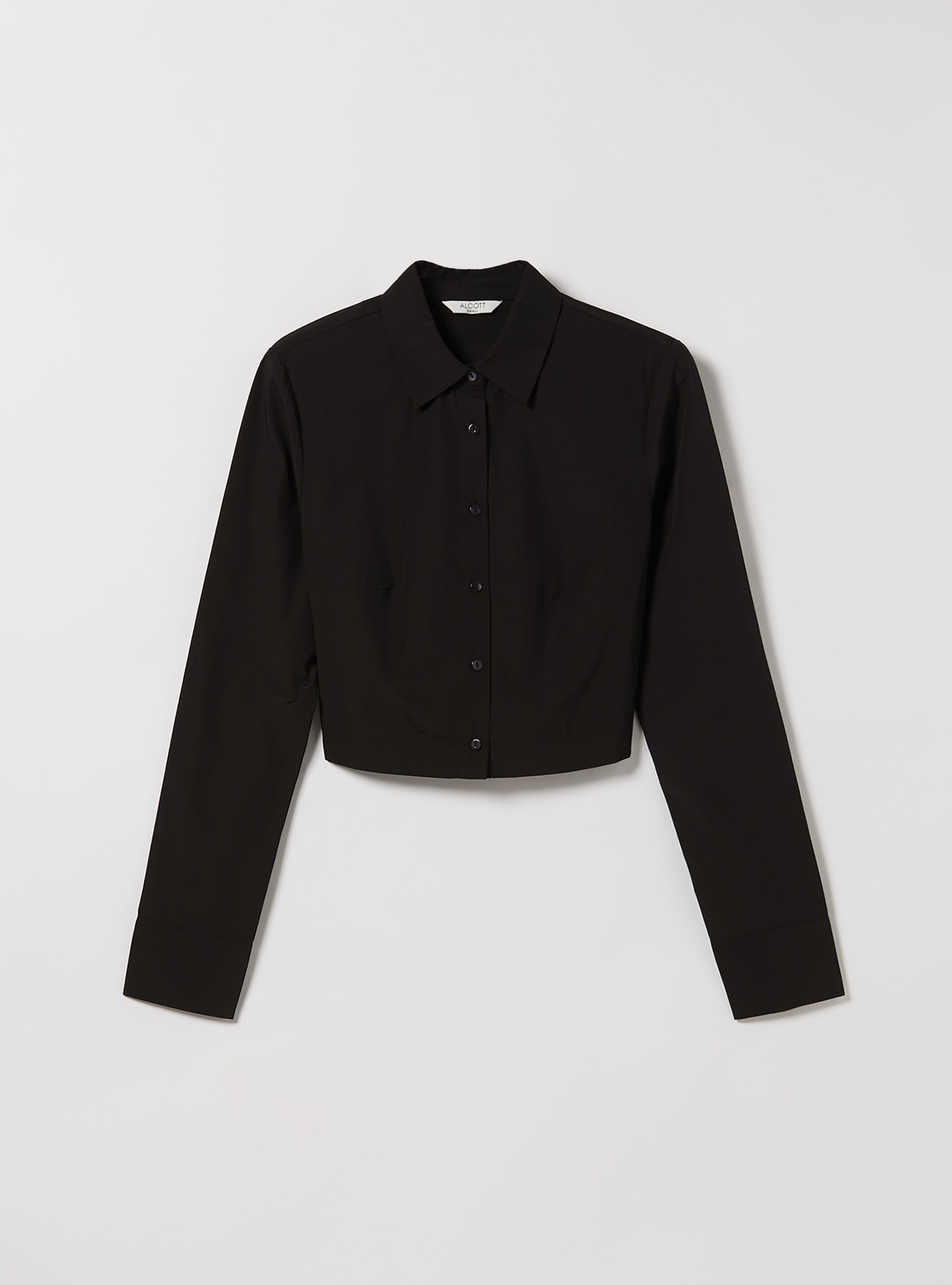 Chemise courte en popeline, BK1 BLACK