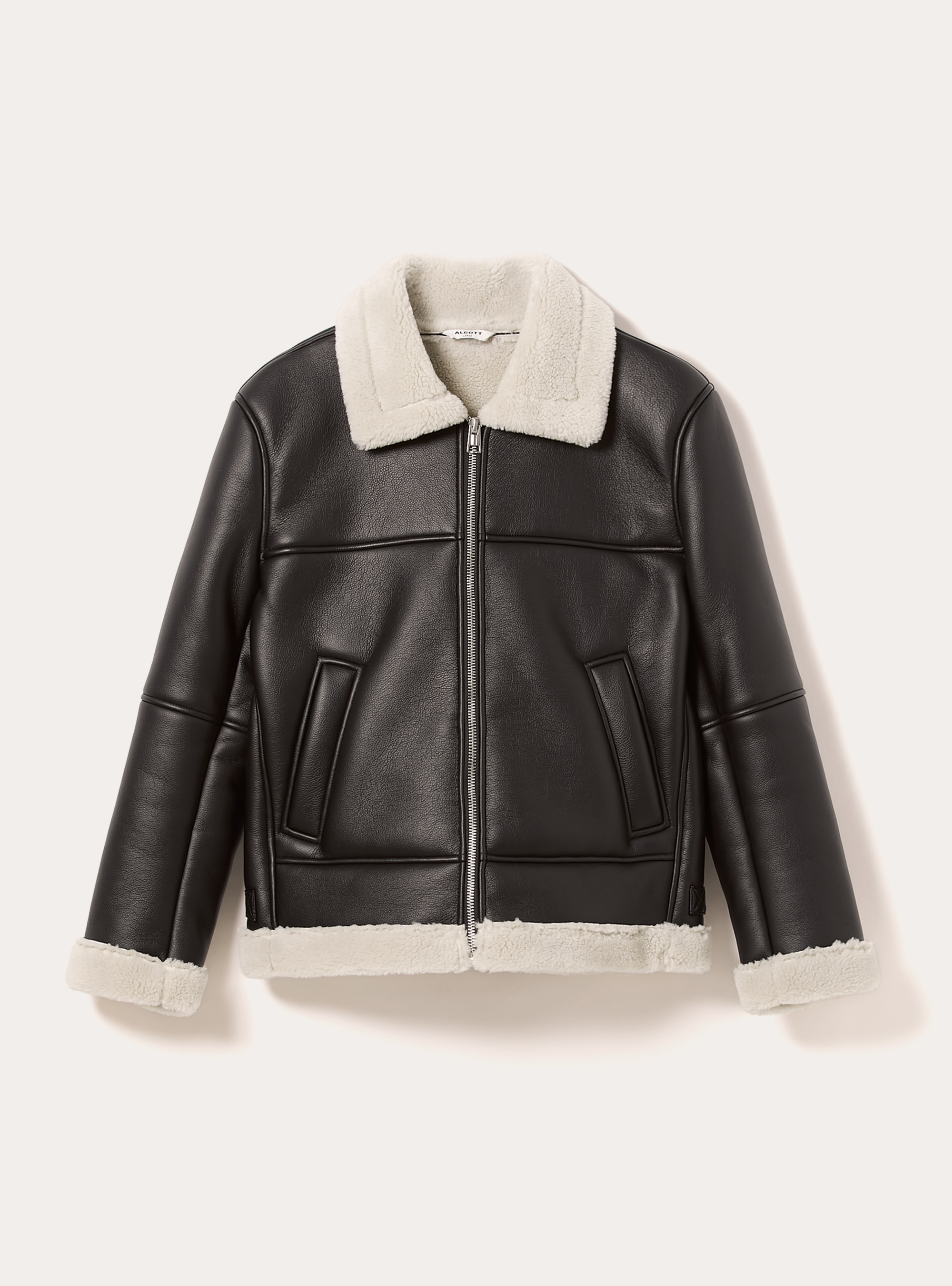 Montone effetto pelle, BK1 BLACK