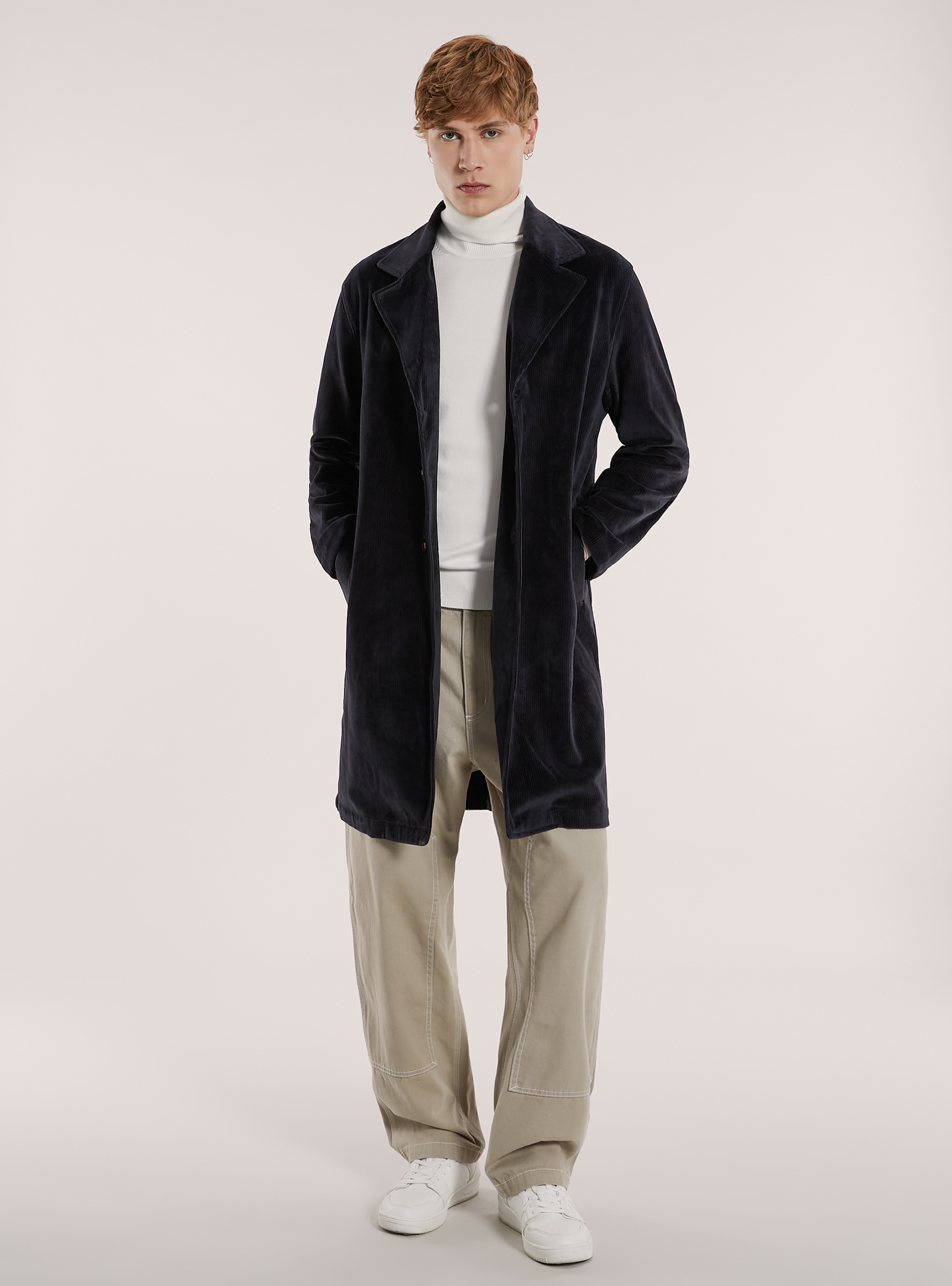 Unlined velvet coat, NA1 NAVY DARK
