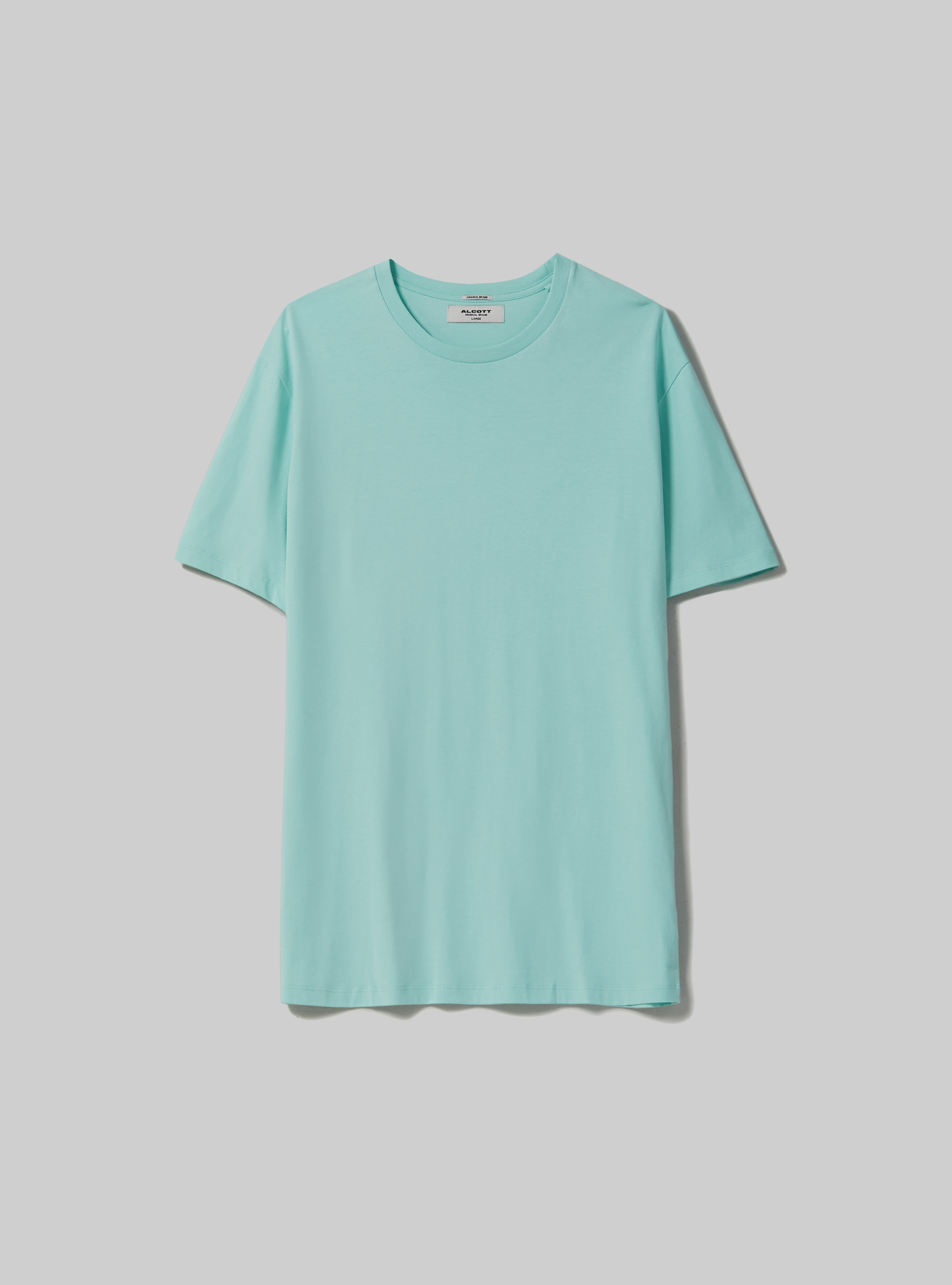 Camiseta de algodón con cuello redondo, GA3 AQUA GREEN LIGHT