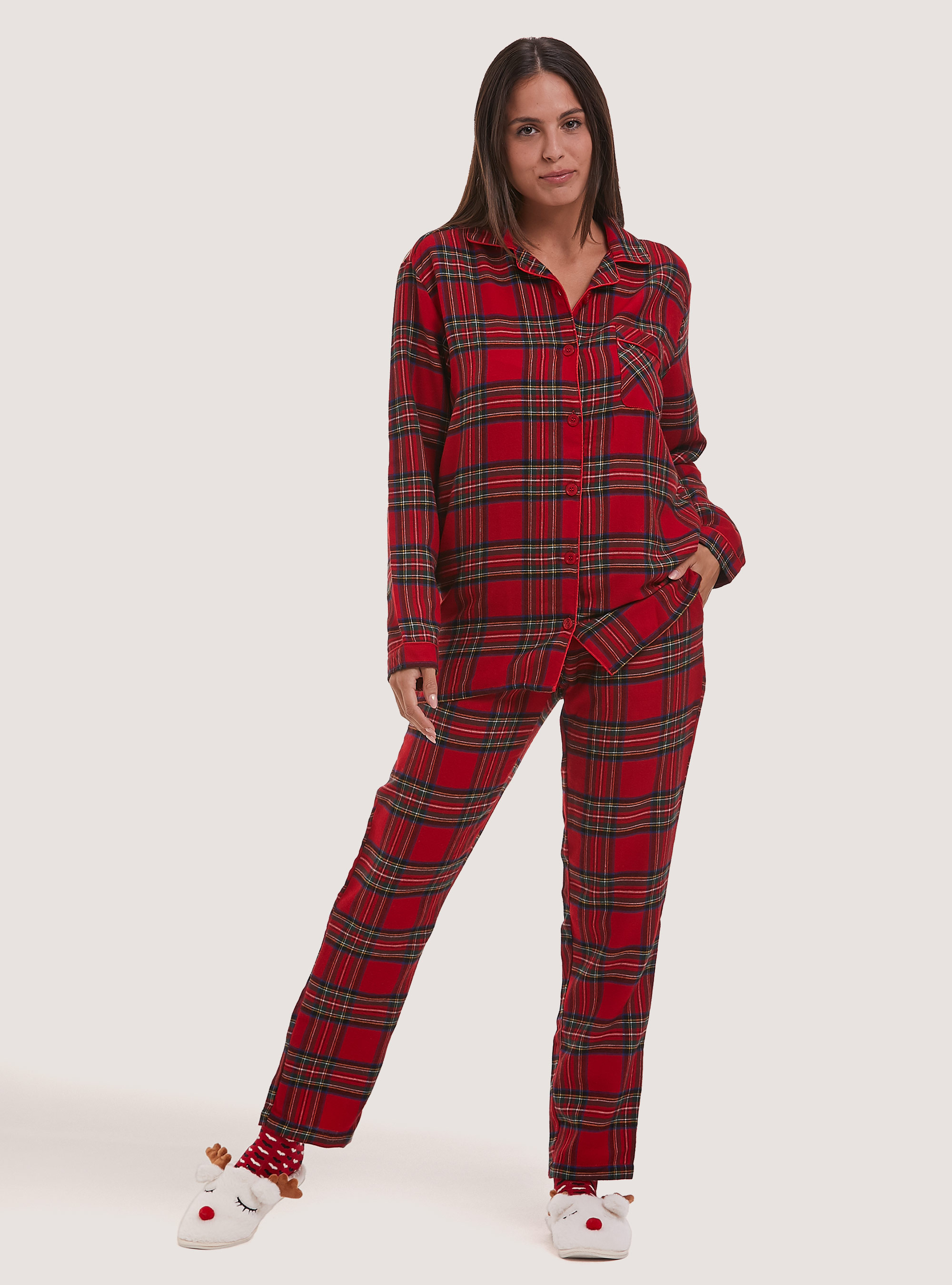 Pigiama Christmas Family Collection in tartan, RD2 RED MEDIUM