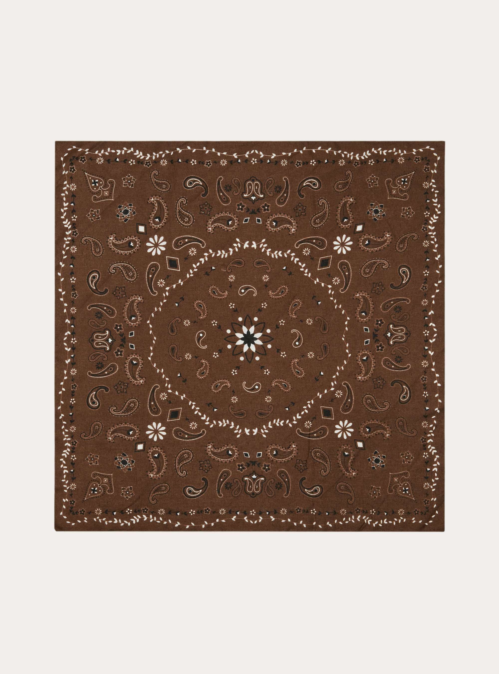 Sciarpa foulard stampa paisley, BR3 BROWN LIGHT
