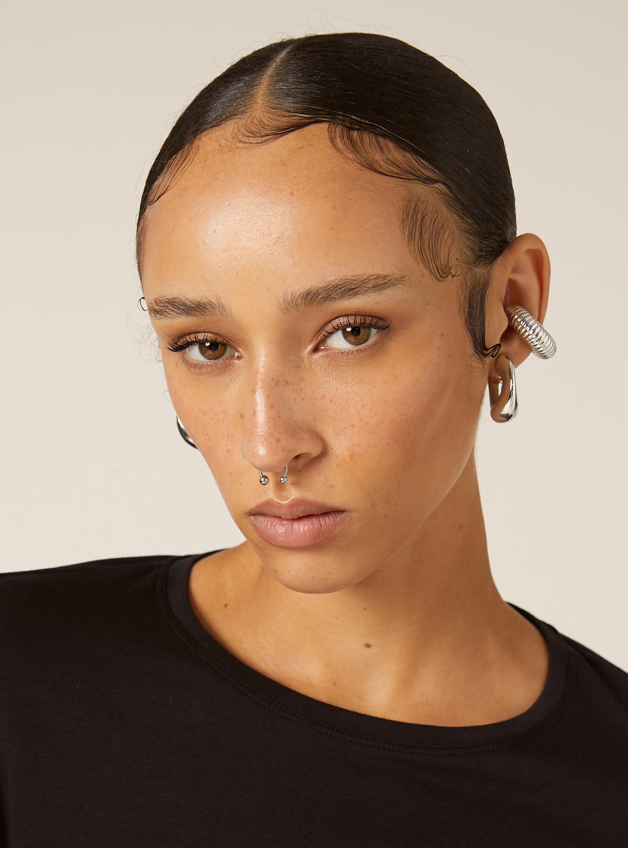 Camiseta básica de manga larga, BK1 BLACK