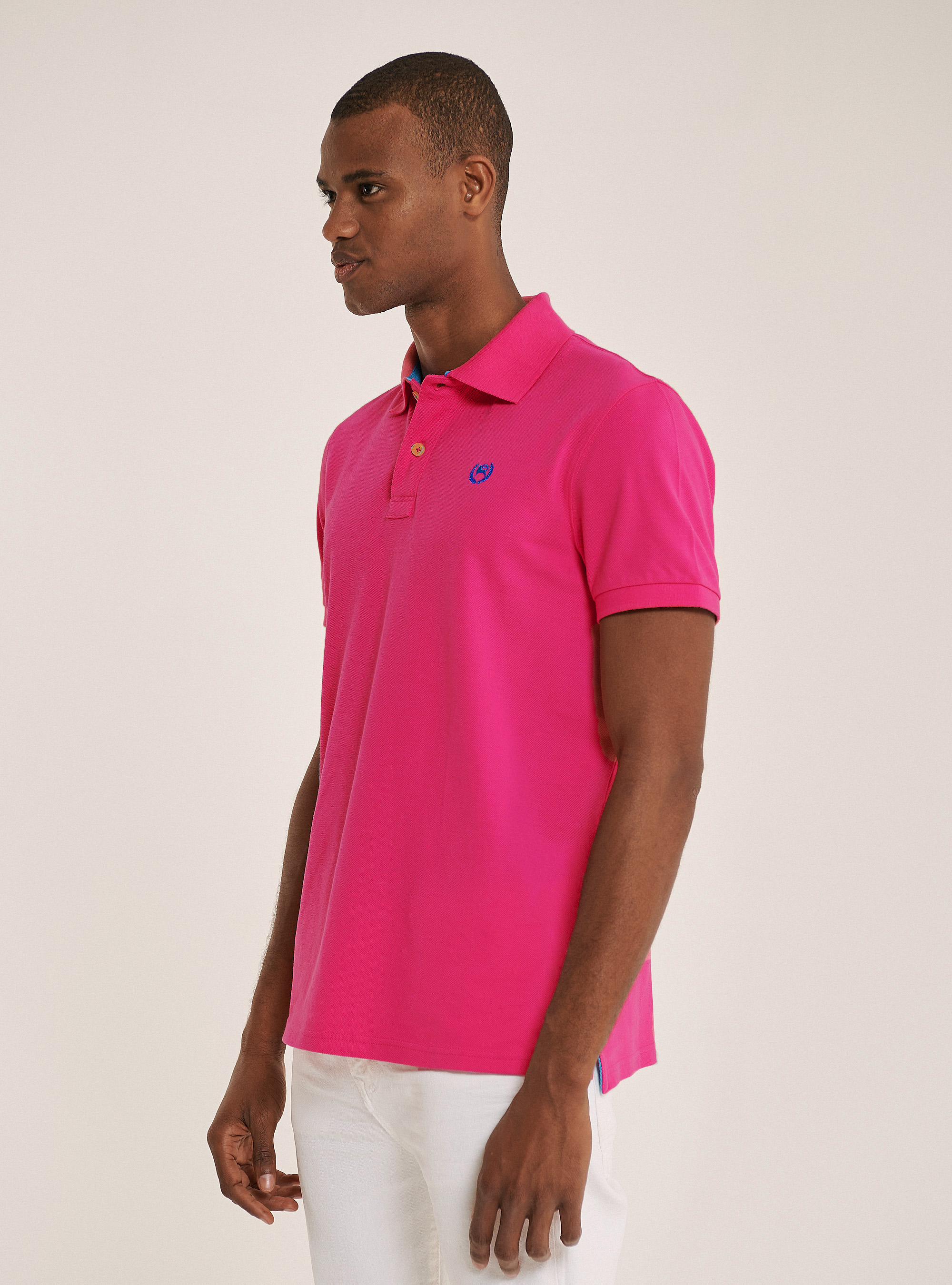 Polo avec broderie, C4435 FUXIA