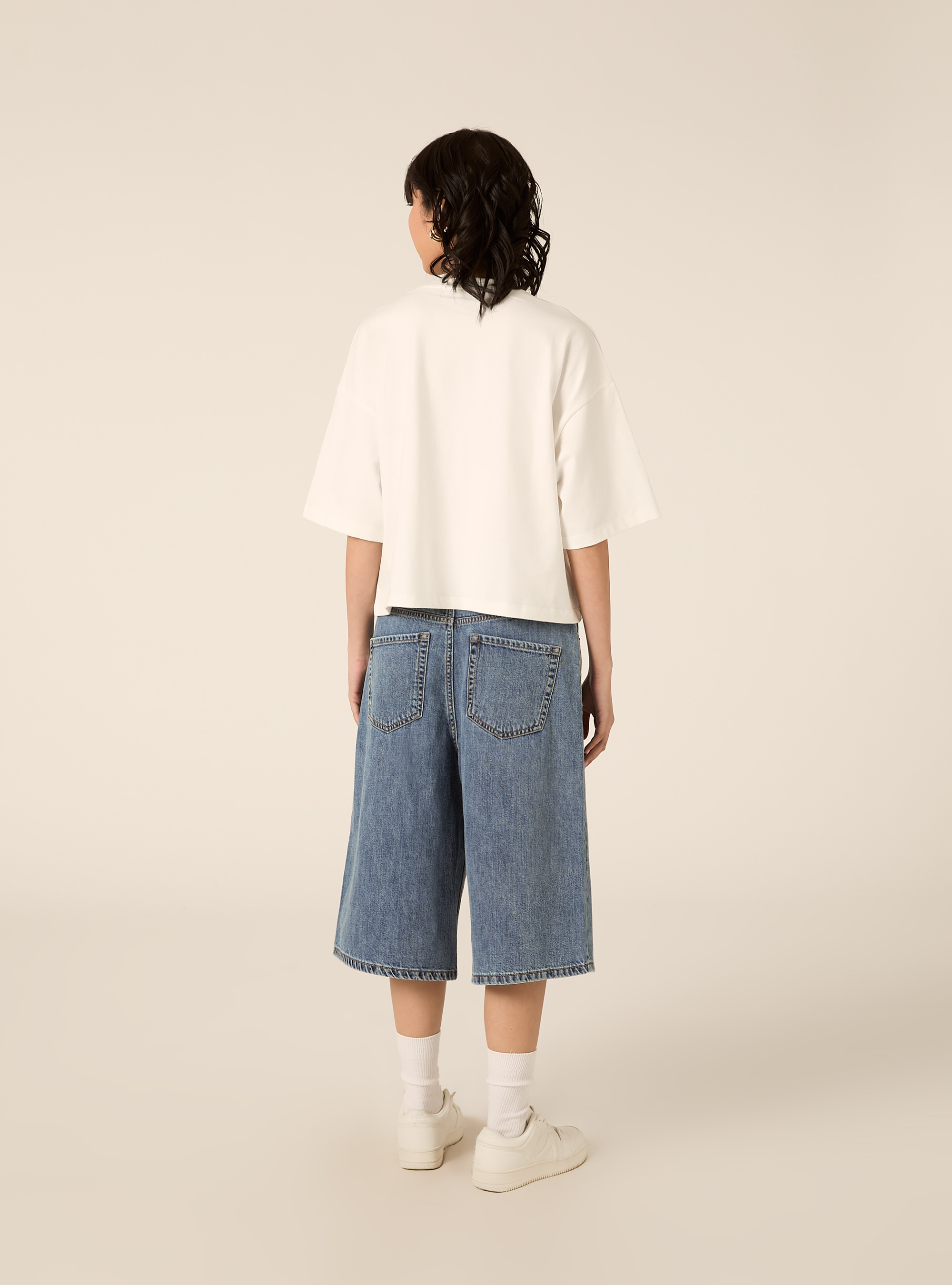 T-shirt boxy con stampa internet girl, WH2 WHITE