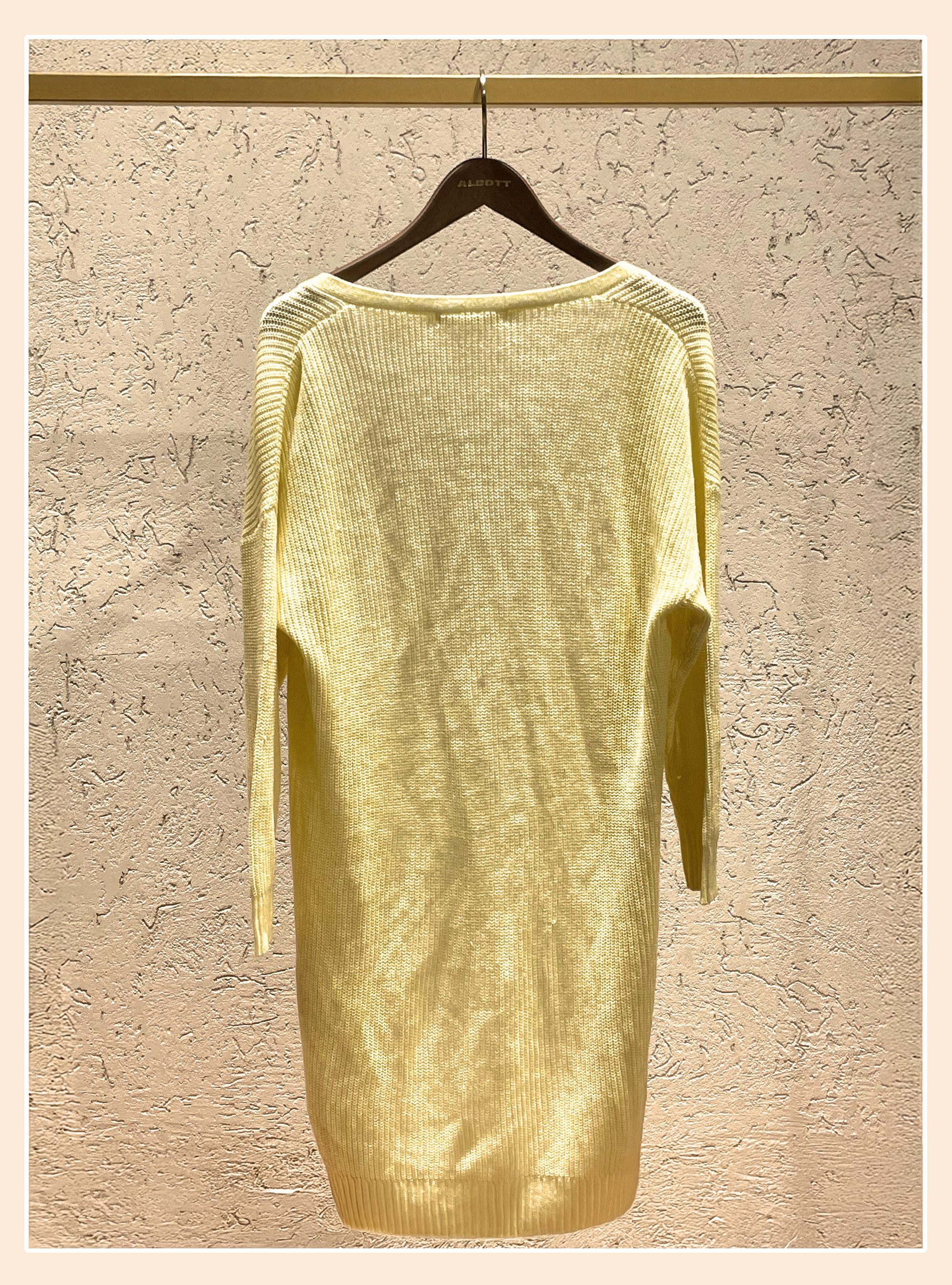 Open long cardigan, YELLOW