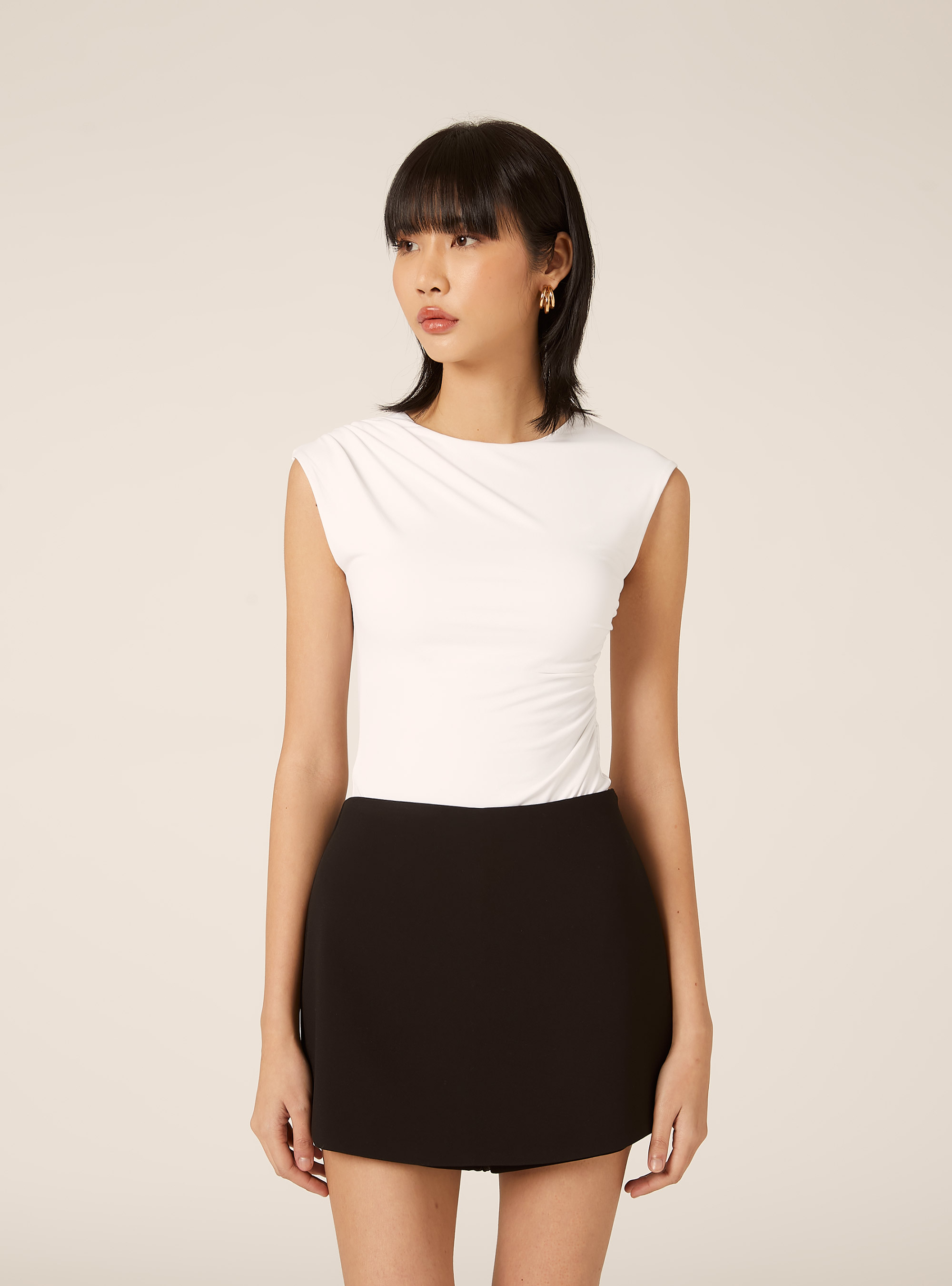 Body effetto arricciato, WH3 WHITE