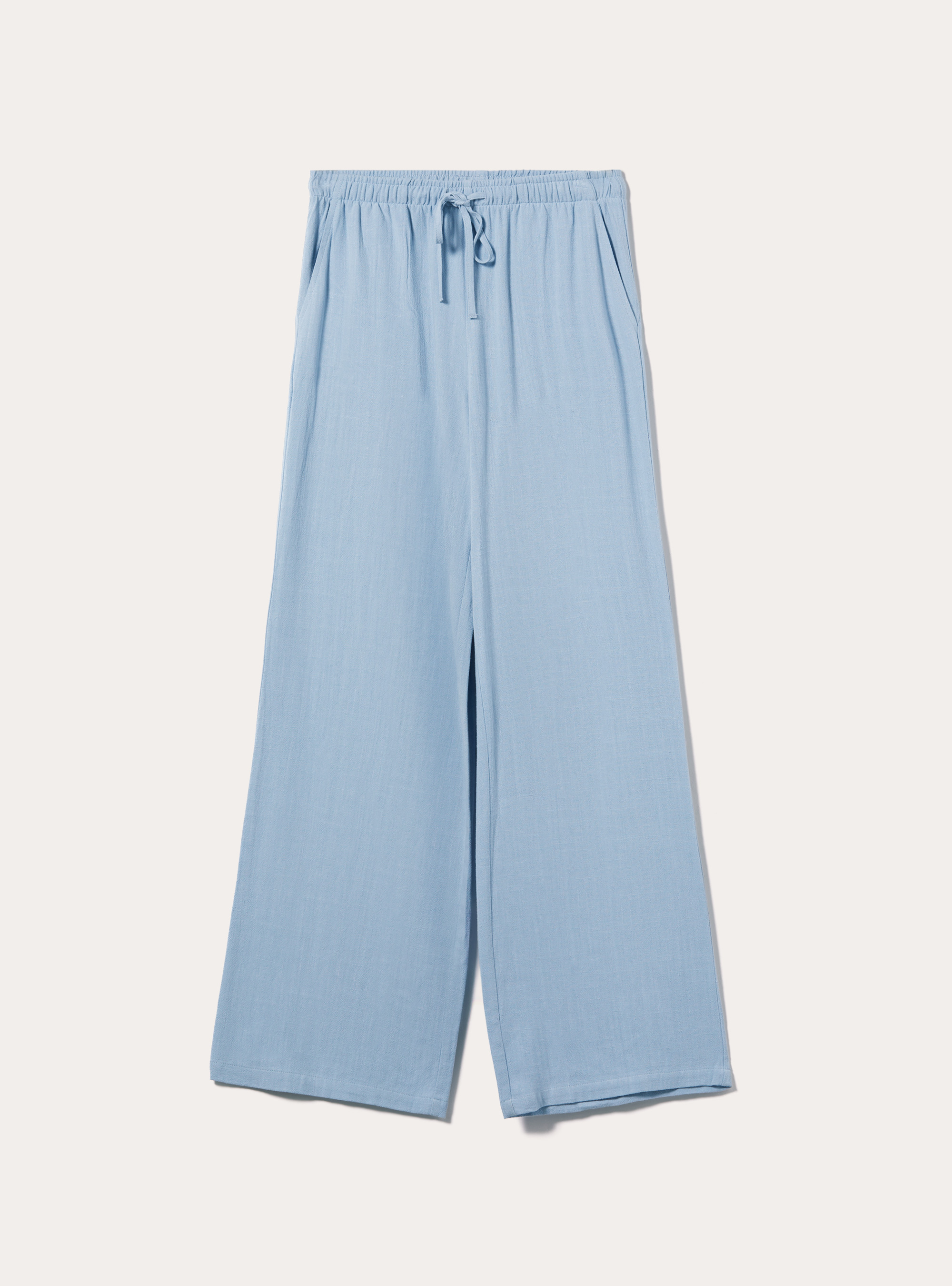 Linen blend palazzo trousers, AZ2 AZURE MEDIUM