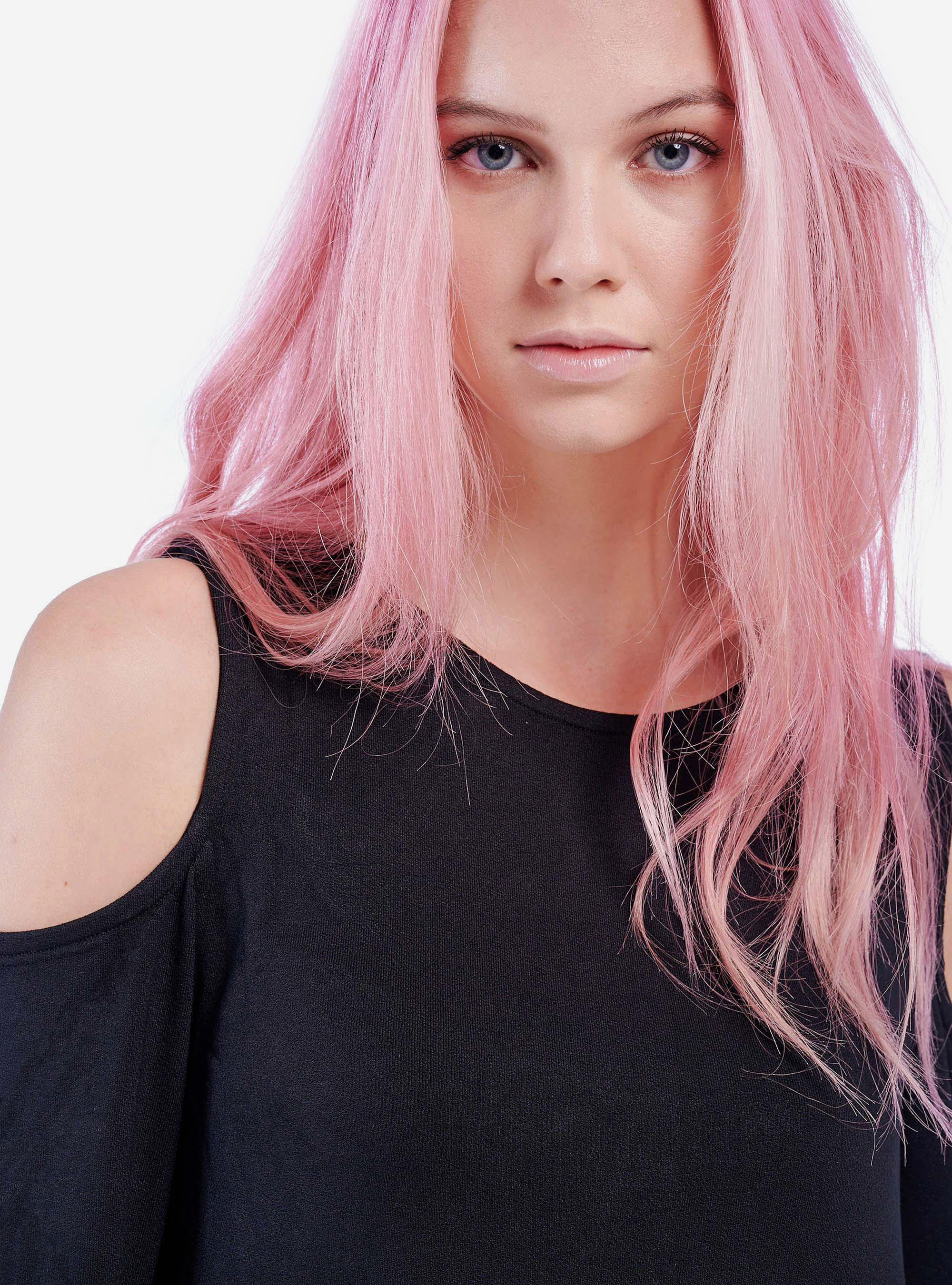 SHORT DRESS BARE SHOULDERS, C101 BLACK