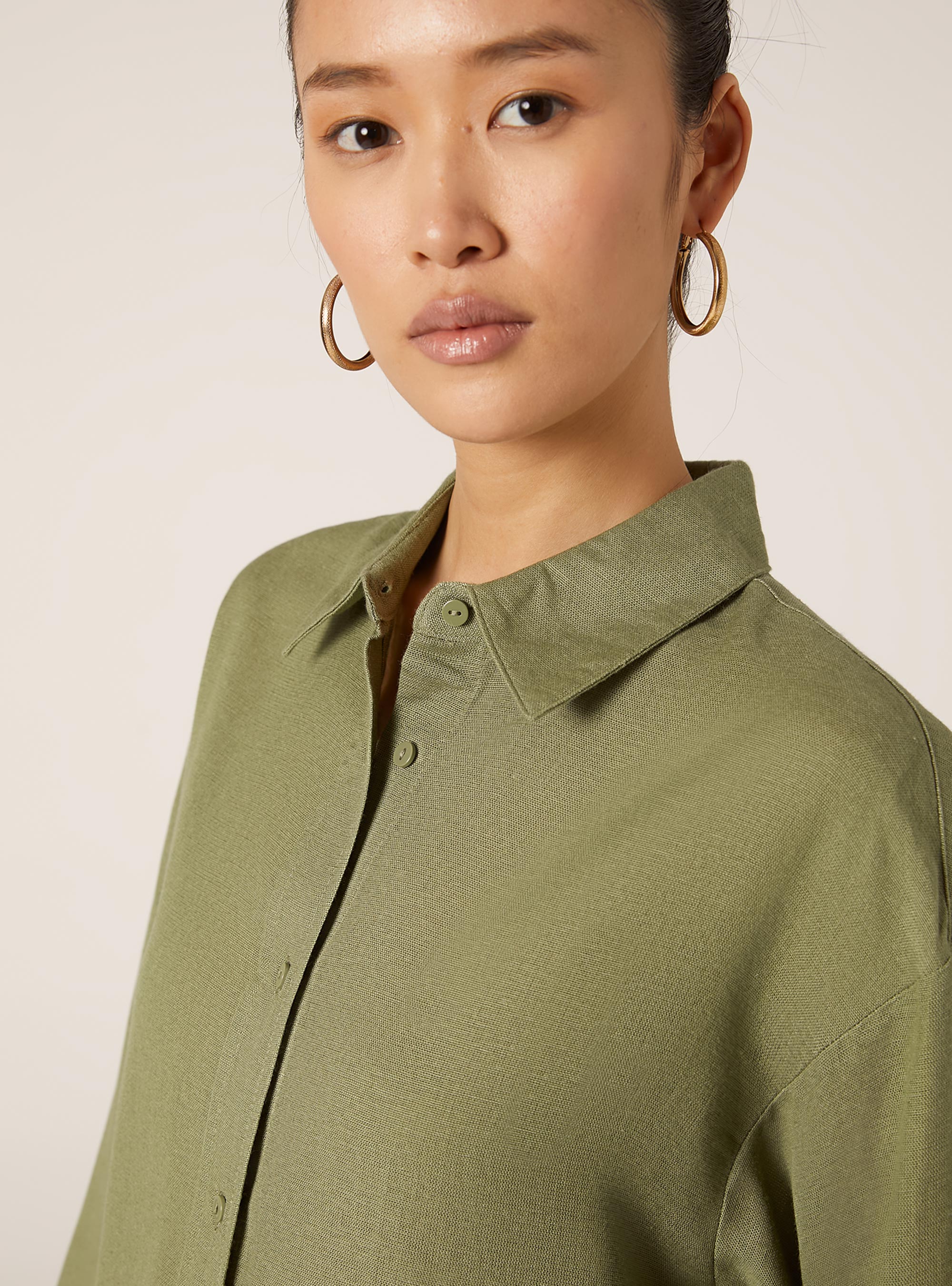 Camicia in lino comfort fit, KY2 KAKY MEDIUM