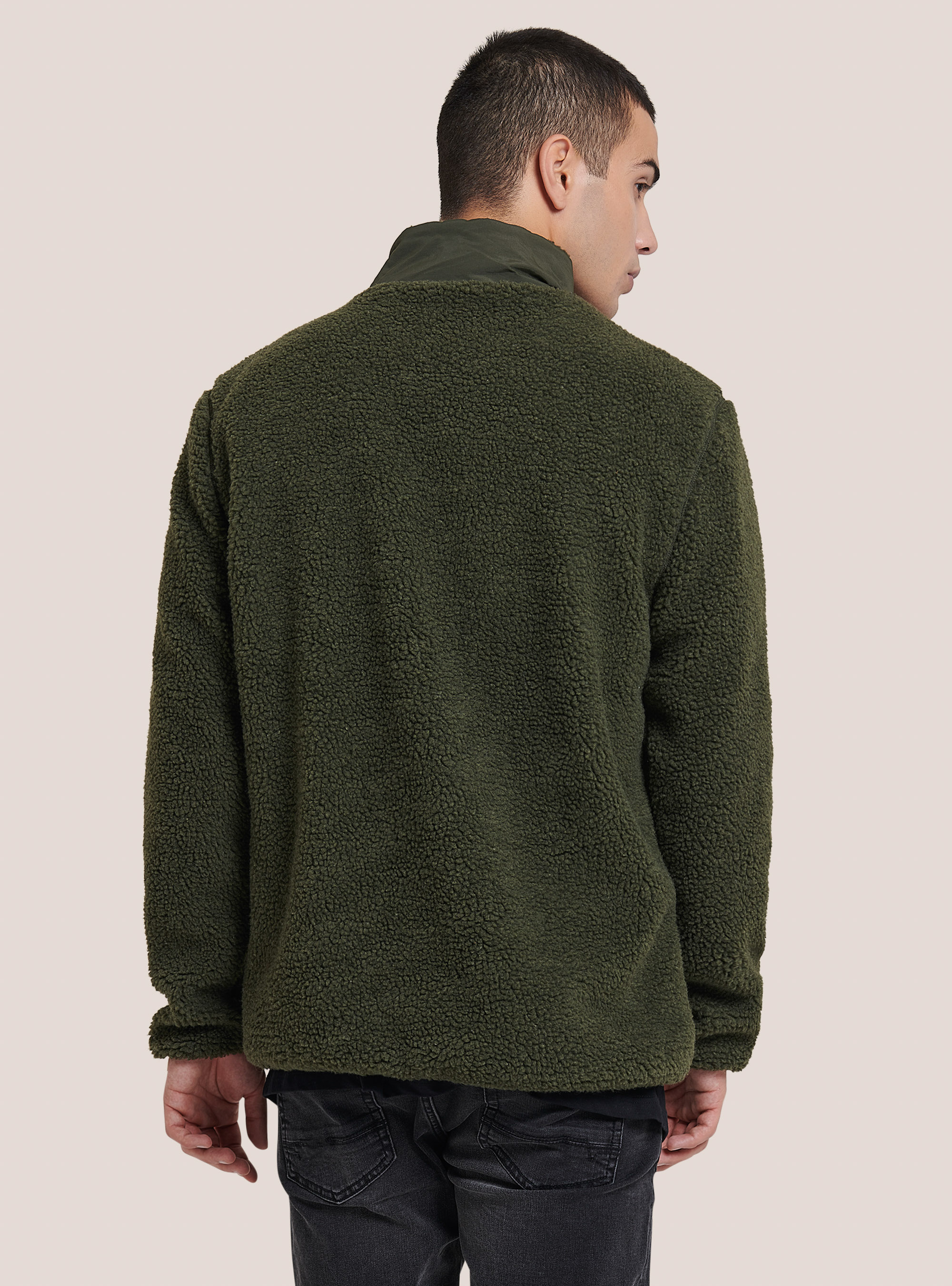 Patchwork teddy jacket